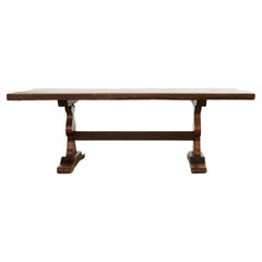 18th Century French Provincial Oak Farmhouse Trestle Dining Table