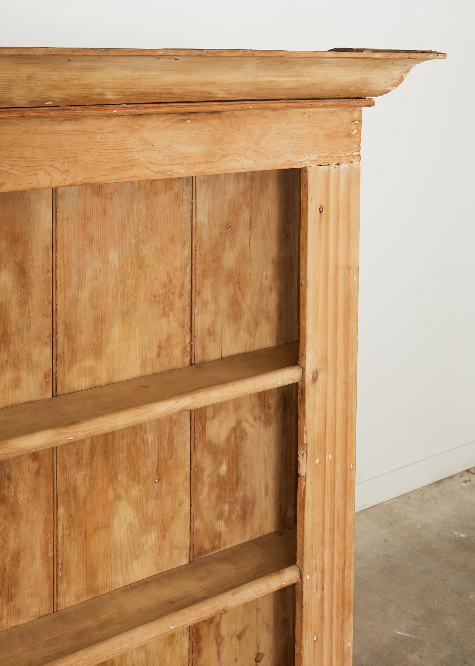 18th Century French Provincial Pine Farmhouse Dresser with Cupboard For Sale 6