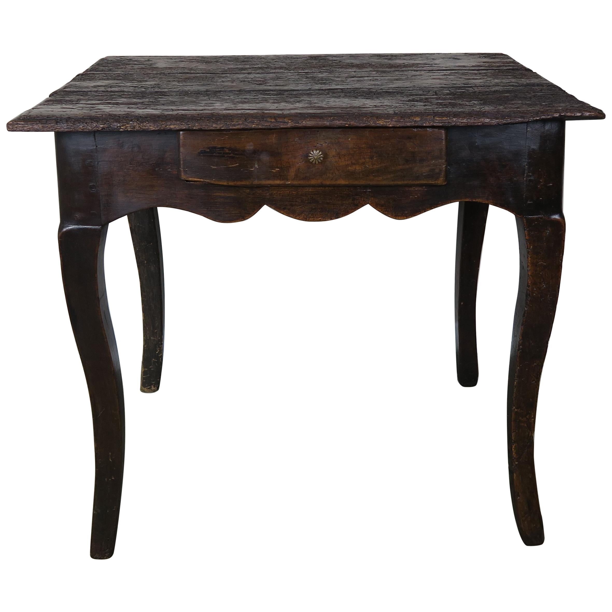 18th Century French Provincial Style Table with Drawer