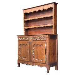 Used 18th Century French Provincial Walnut Buffet or Vaisselier