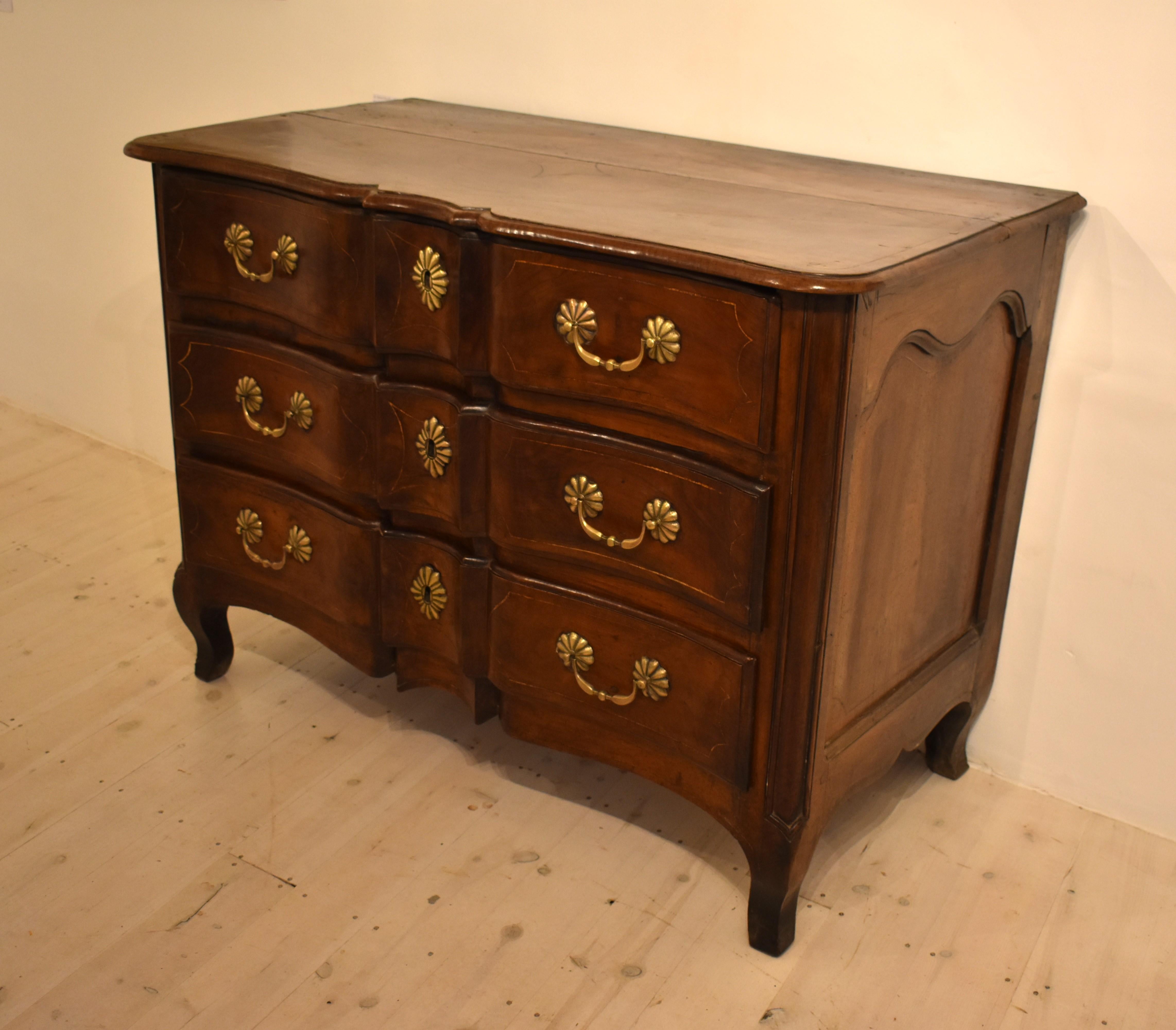 Walnut 18th century french provincial walnut commode  For Sale