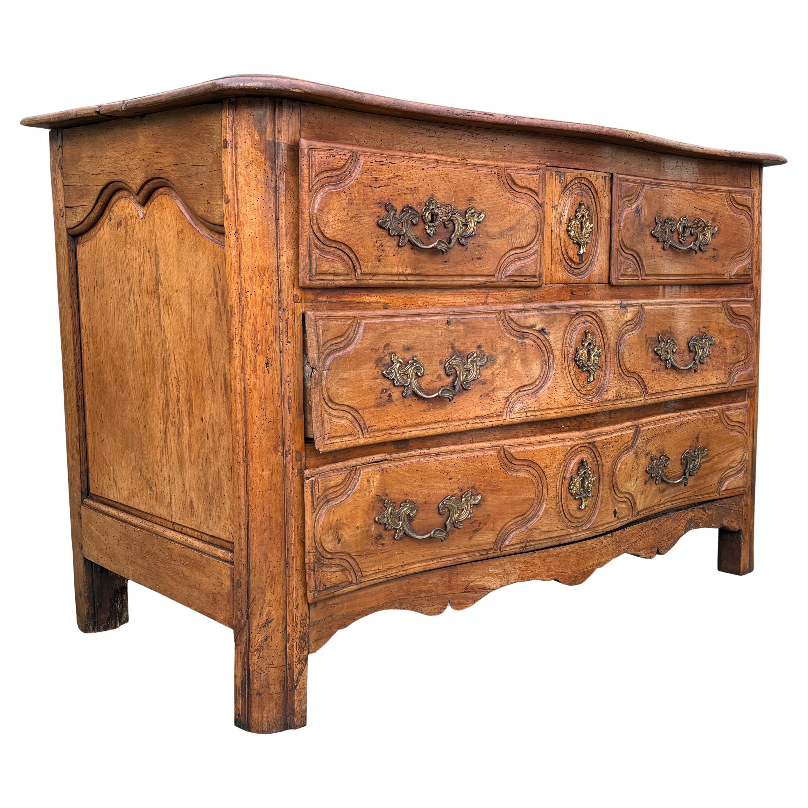 18th Century French Provincial Walnut Commode For Sale