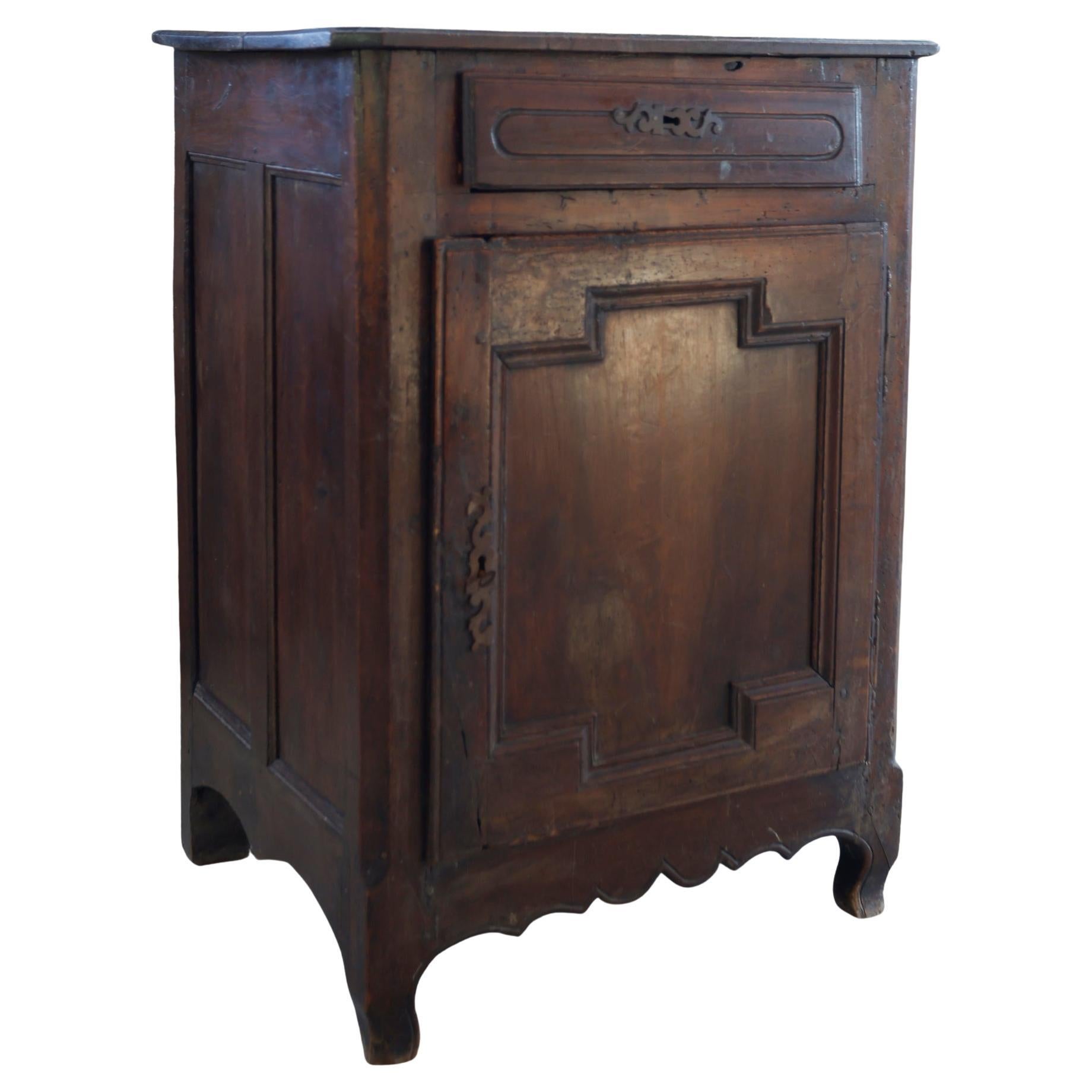 18th Century French Provincial Walnut Confiturier Cabinet with Drawer