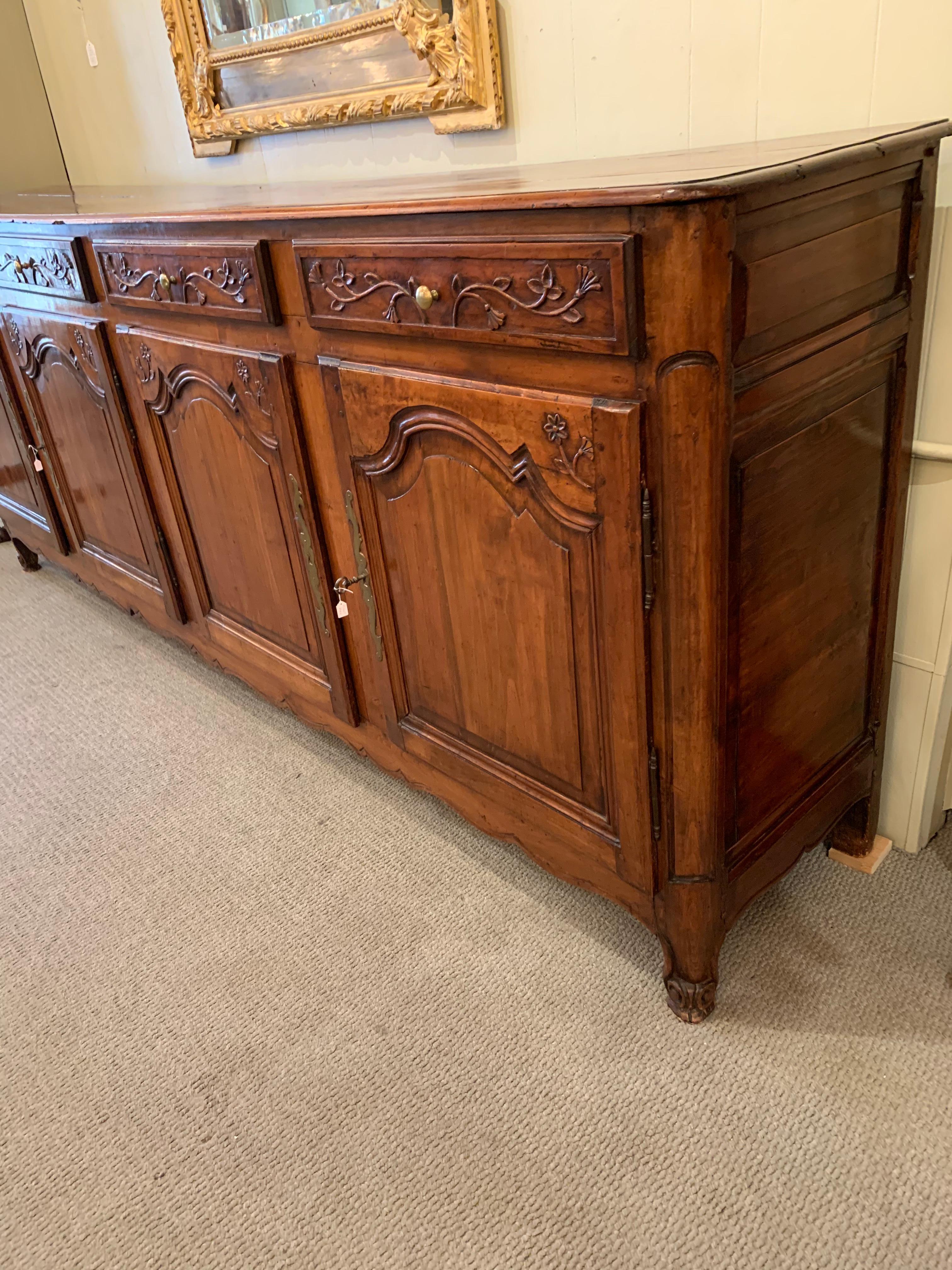 18th Century French Provincial Walnut Enfilade For Sale 1