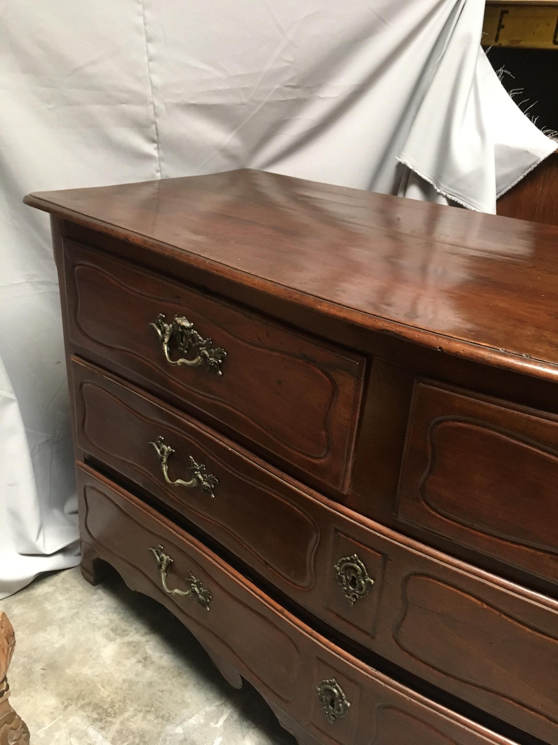 Hand-Carved 18th Century French Provincial Walnut Oversized Commode For Sale