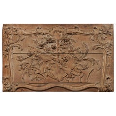18th Century French Rectangular Wood Wall Decoration Carved in Musical Motif