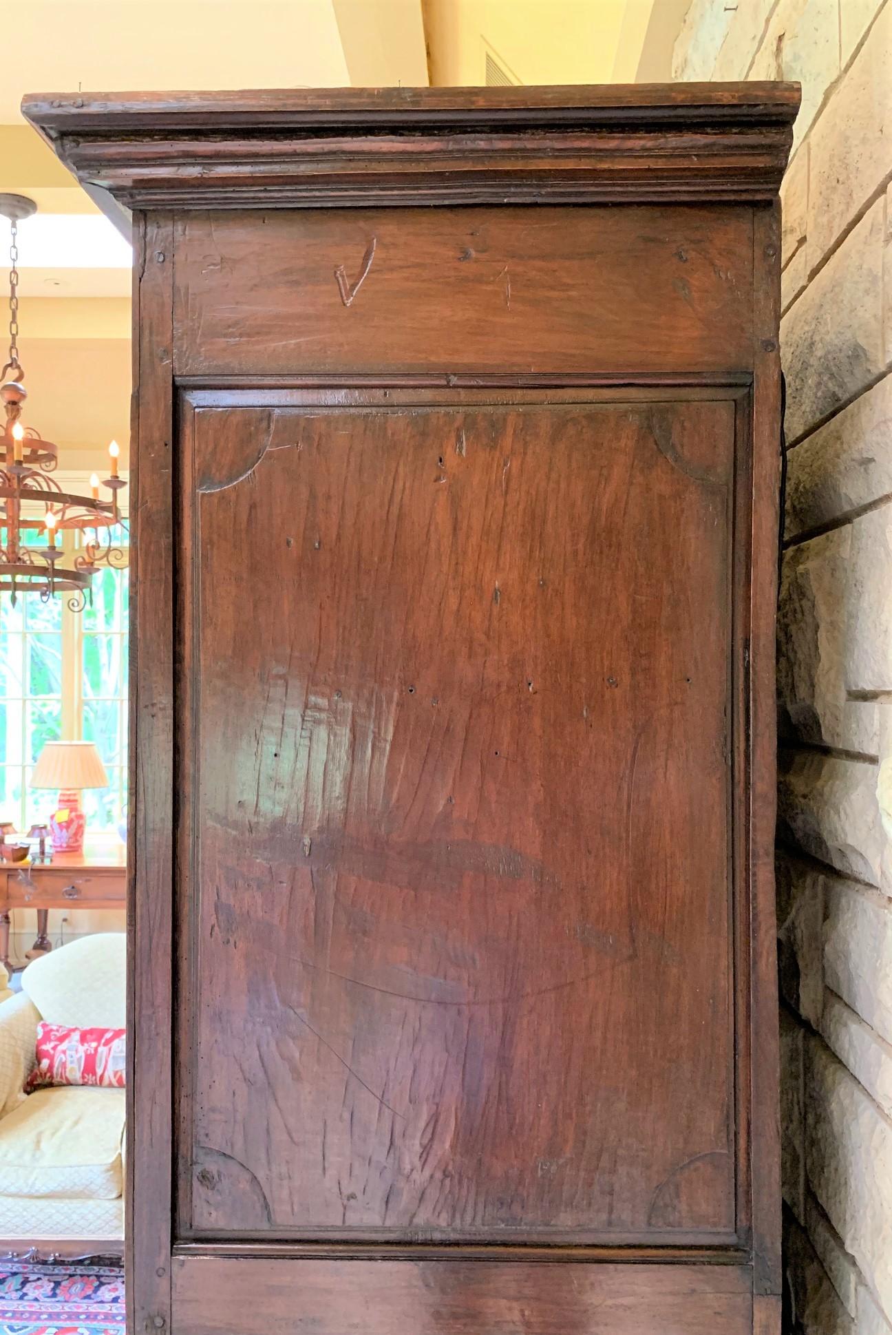 Carved 18th Century French Red Walnut Armoire