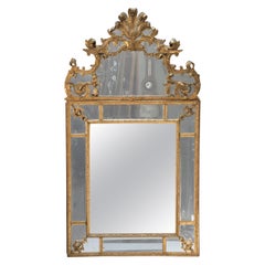 18th Century French Régence Carved Giltwood Mirror