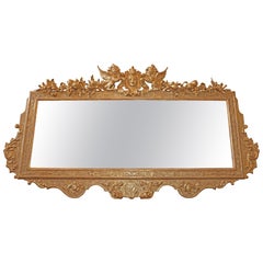 18th Century French Regence Figural Gold Horizontal Mirror