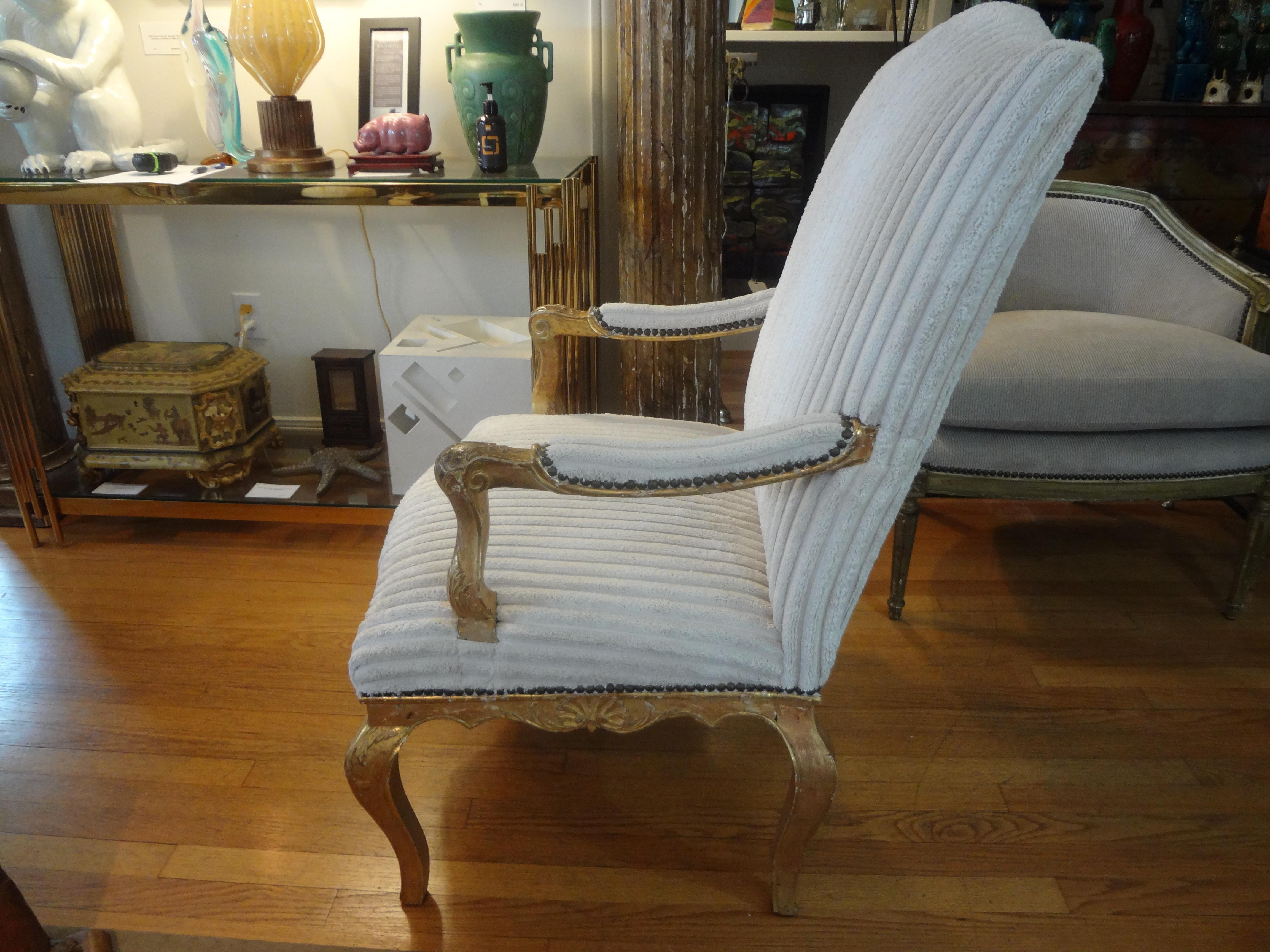 18th Century French Régence Giltwood Chair In Good Condition In Houston, TX