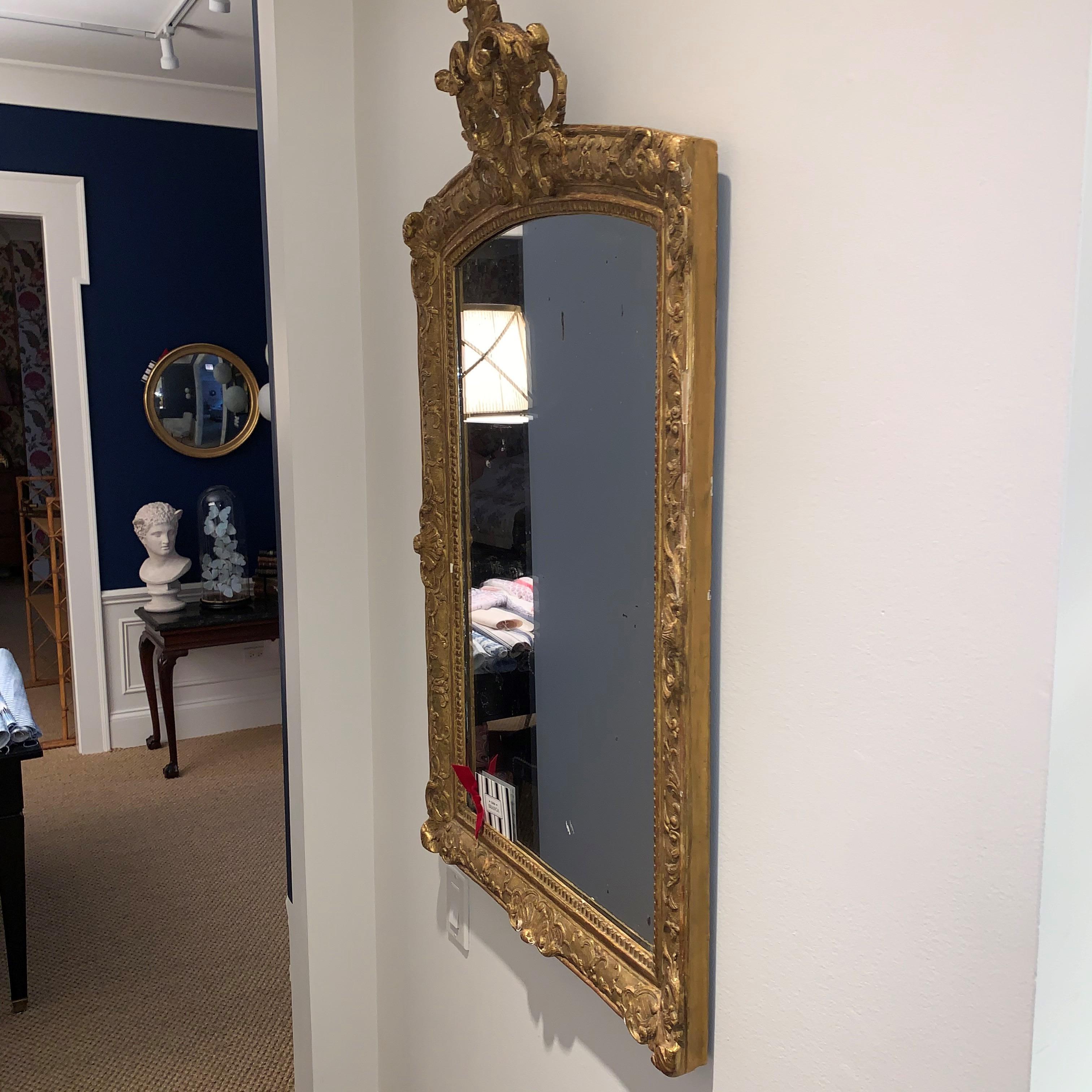 Regency 18th Century French Regence Giltwood Mirror