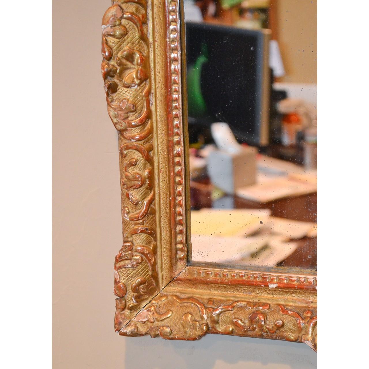 Wood 18th Century French Regence Giltwood Mirror