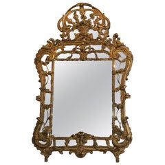 18th Century French Régence Giltwood Mirror
