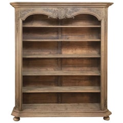 Antique 18th Century French Regence Stripped Oak Bookcase