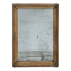 Antique 18th Century, French Régence Style Carved Mirror with Floral Decor