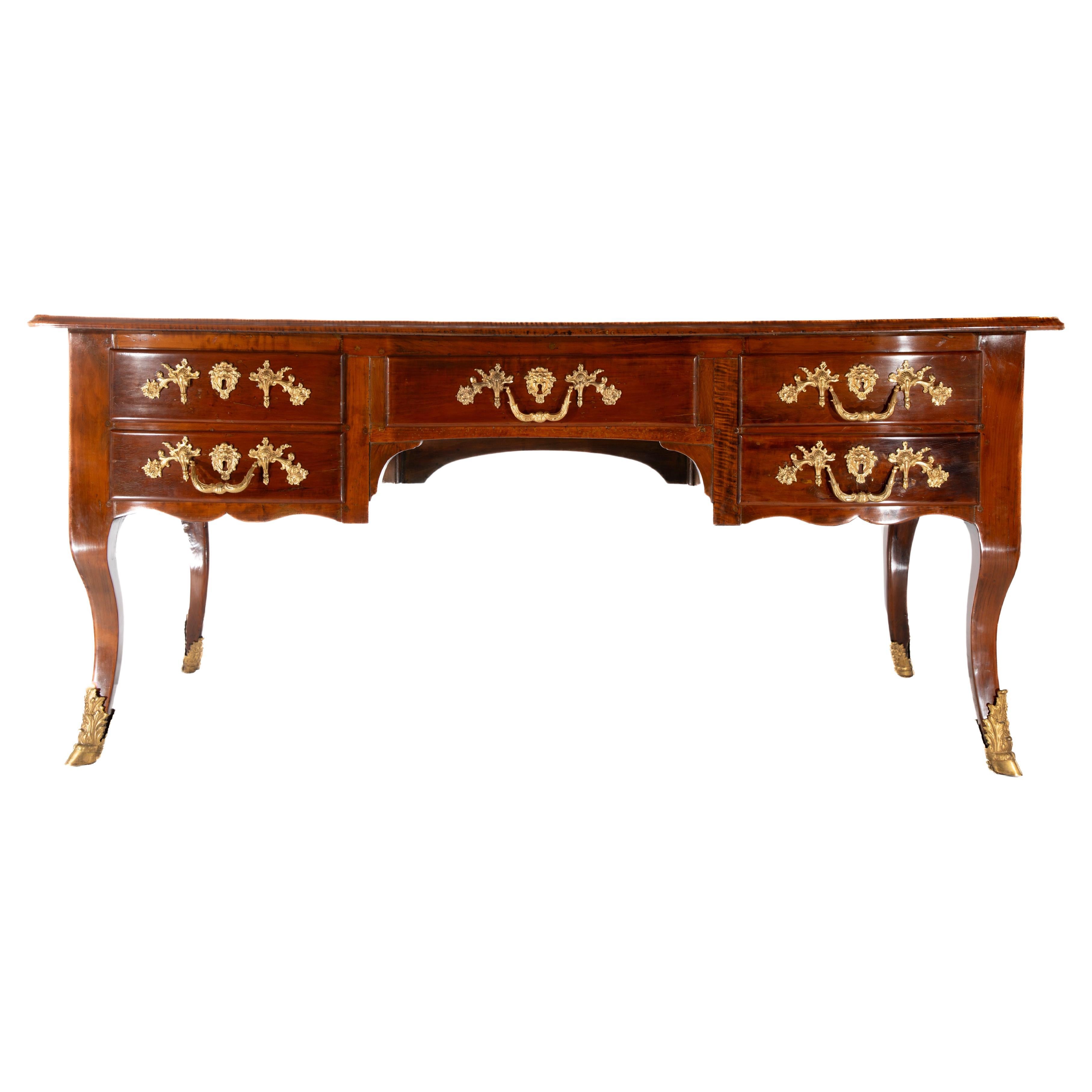 18th Century French Regence Walnut Bureau Plat