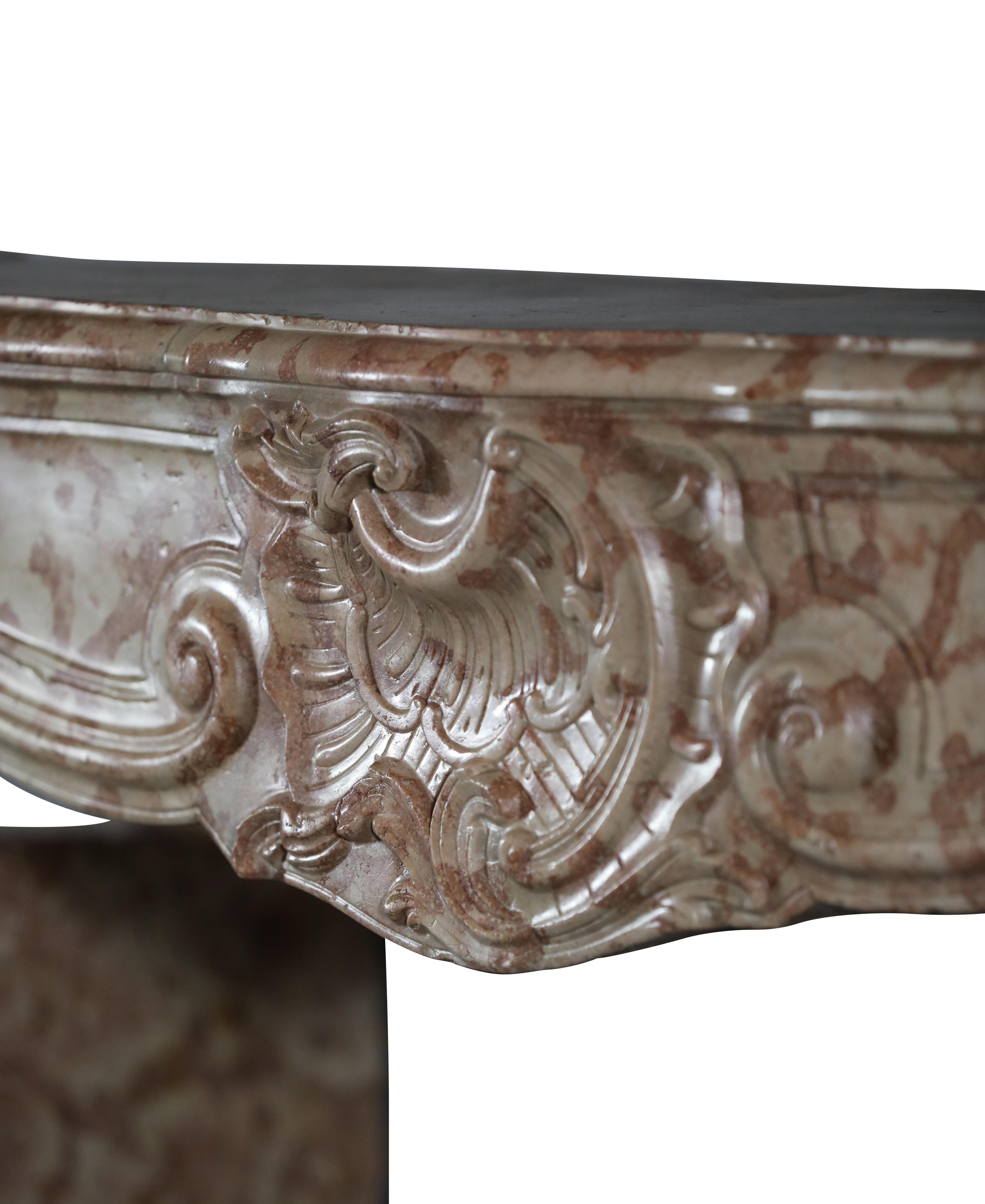 18th Century French Regency Period Rose De Bourgogne Chimney Piece - Luxury Chic For Sale 6