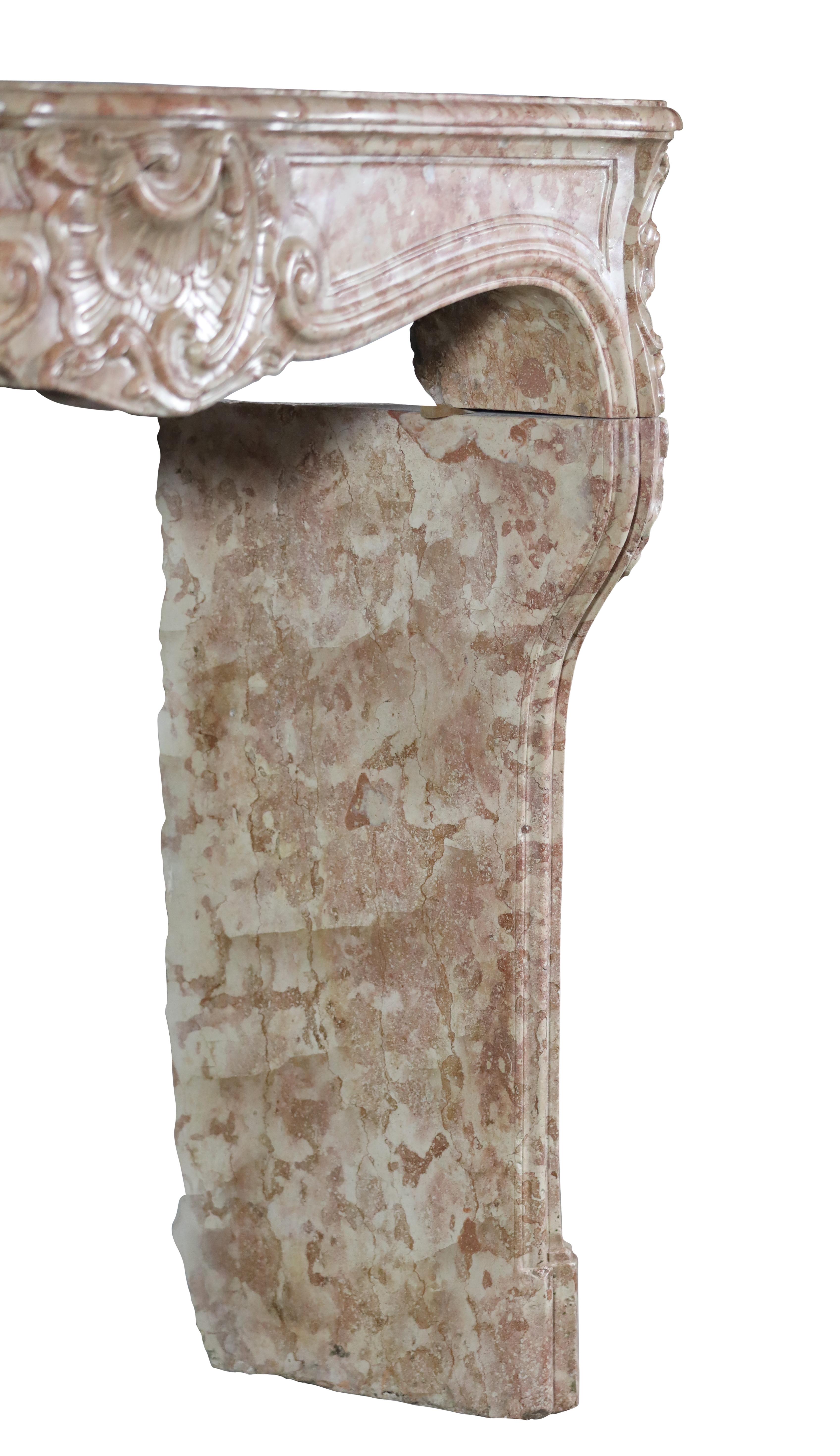 18th Century French Regency Period Rose De Bourgogne Chimney Piece - Luxury Chic For Sale 7