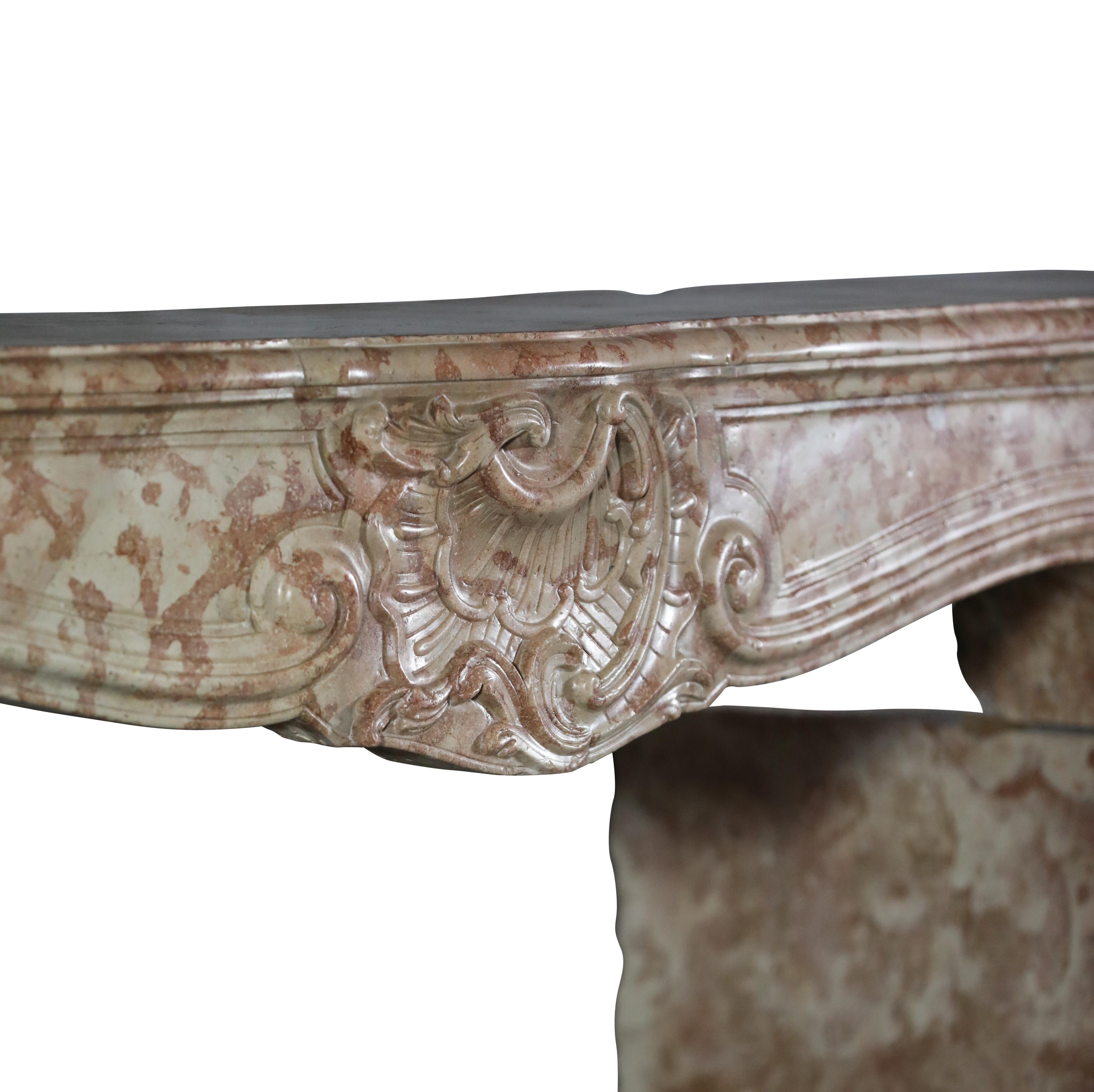 18th Century French Regency Period Rose De Bourgogne Chimney Piece - Luxury Chic For Sale 9