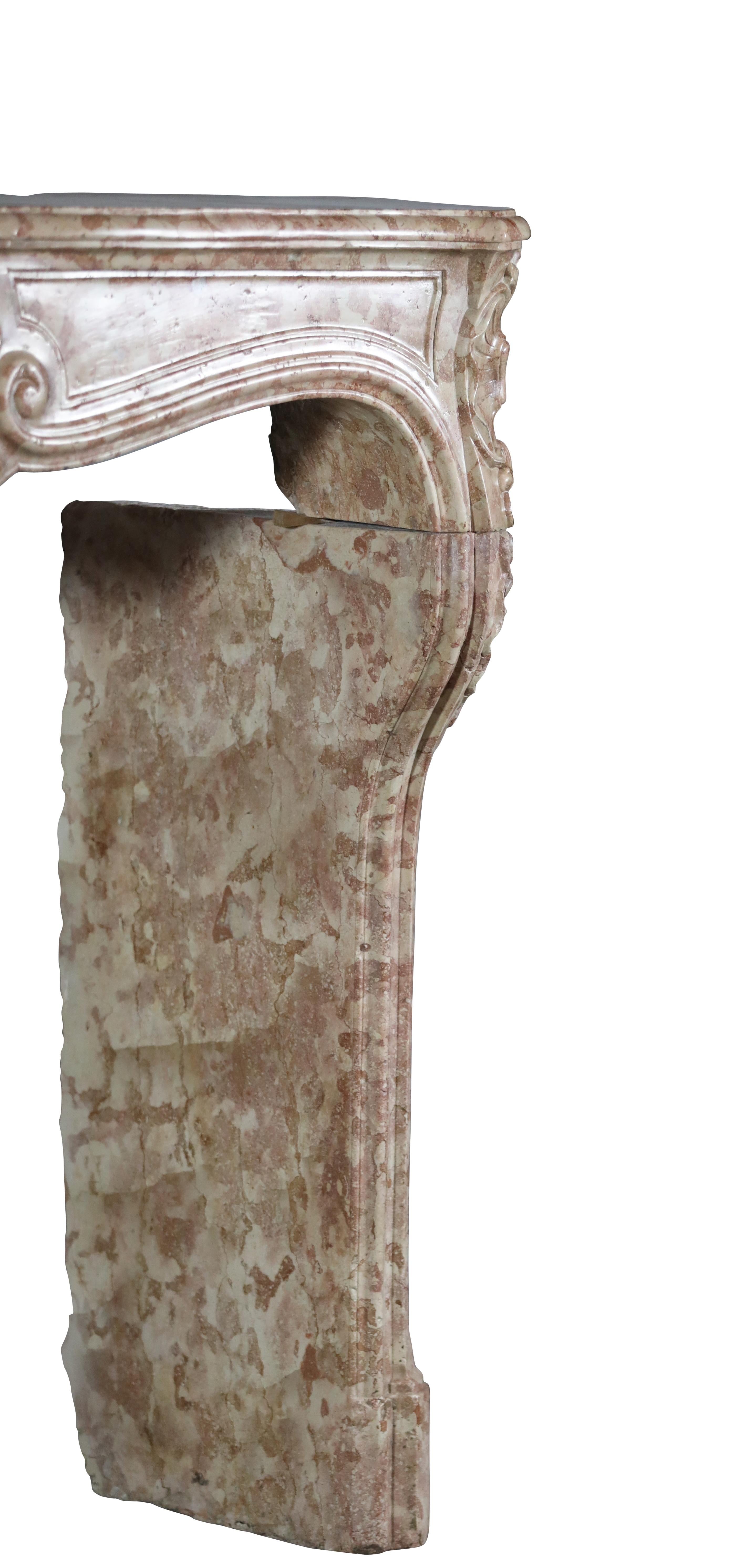 18th Century French Regency Period Rose De Bourgogne Chimney Piece - Luxury Chic For Sale 10