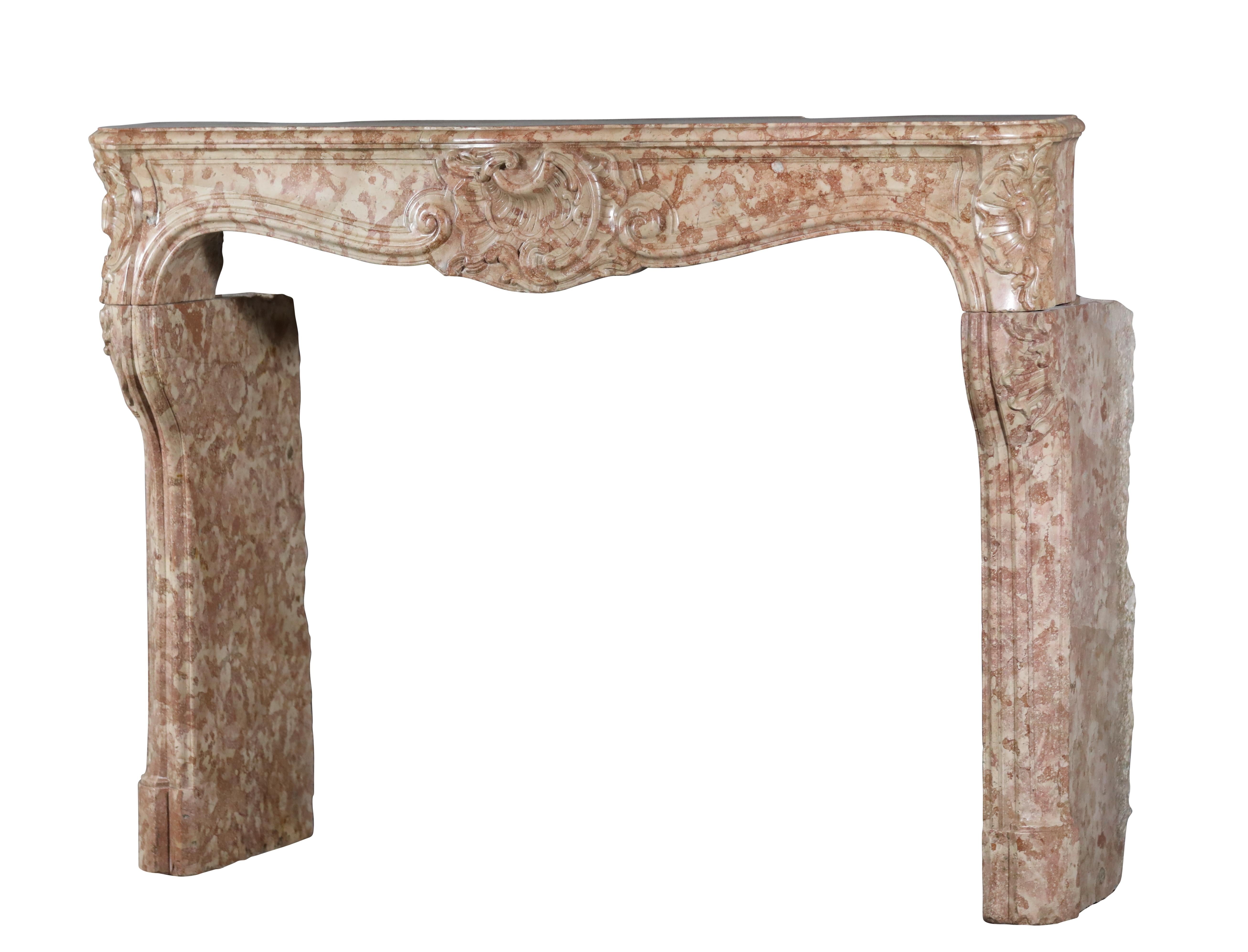 18th Century French Regency Period Rose De Bourgogne Chimney Piece - Luxury Chic For Sale 11