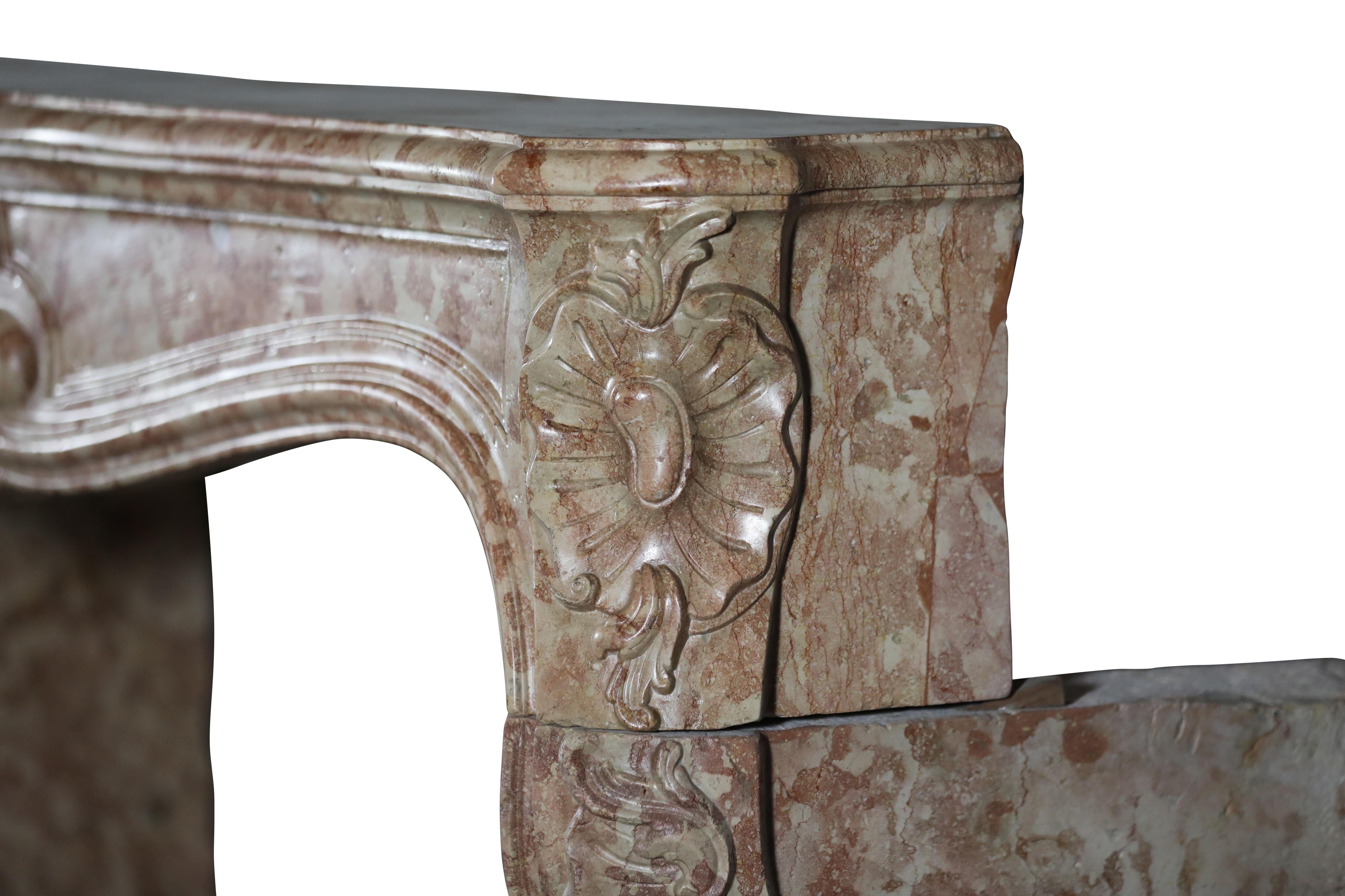 18th Century French Regency Period Rose De Bourgogne Chimney Piece - Luxury Chic For Sale 12