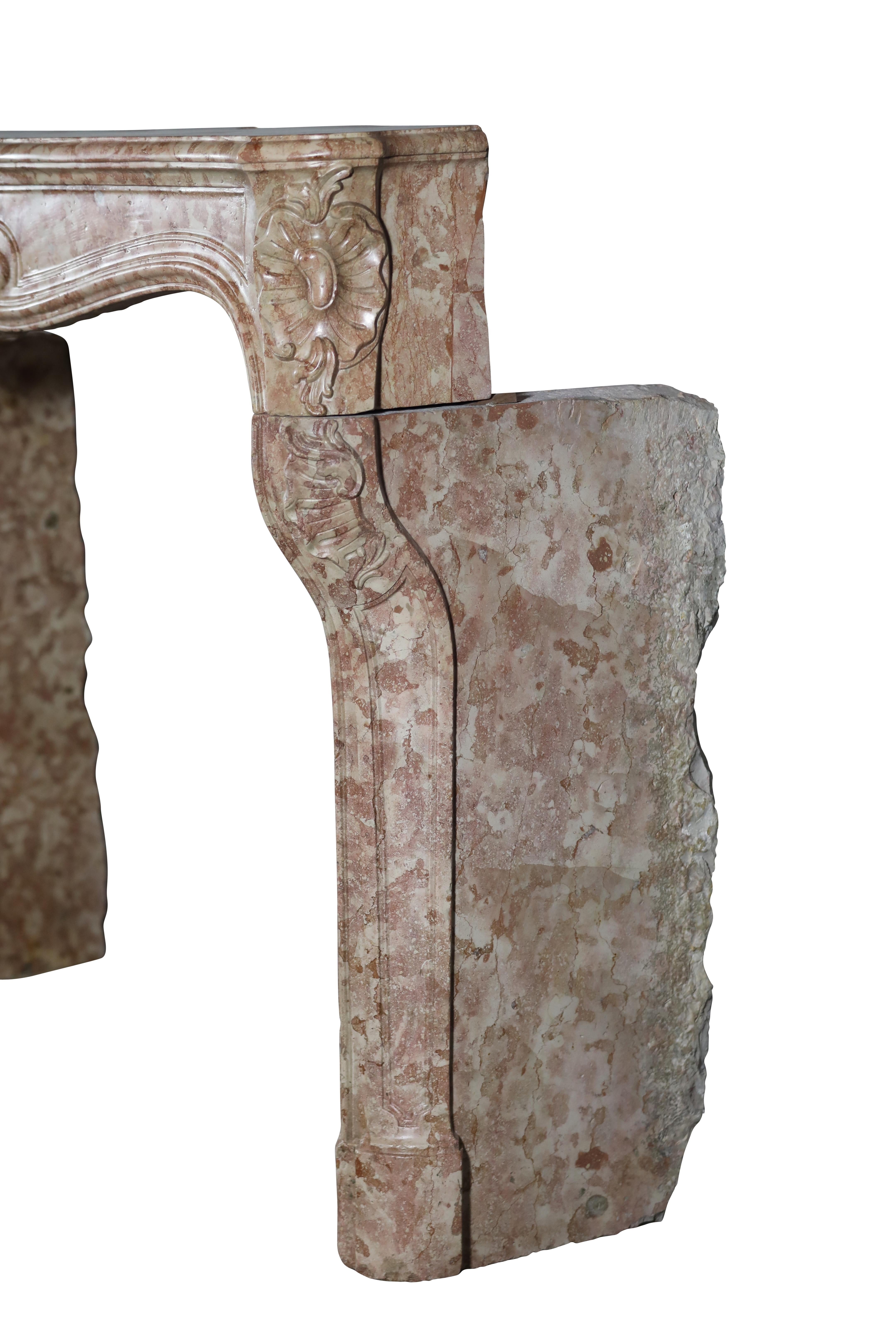 18th Century French Regency Period Rose De Bourgogne Chimney Piece - Luxury Chic For Sale 13