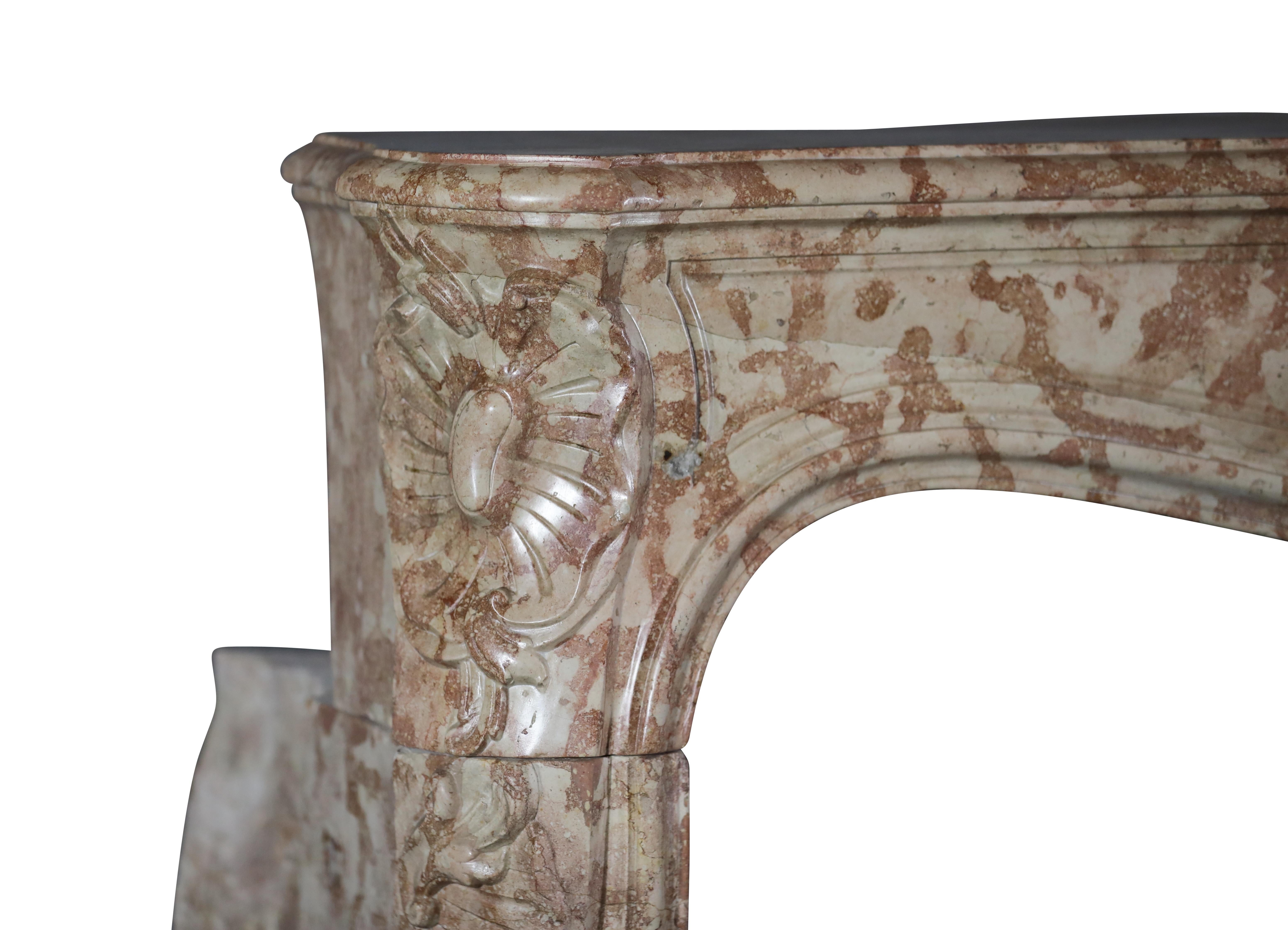 18th Century French Regency Period Rose De Bourgogne Chimney Piece - Luxury Chic For Sale 14
