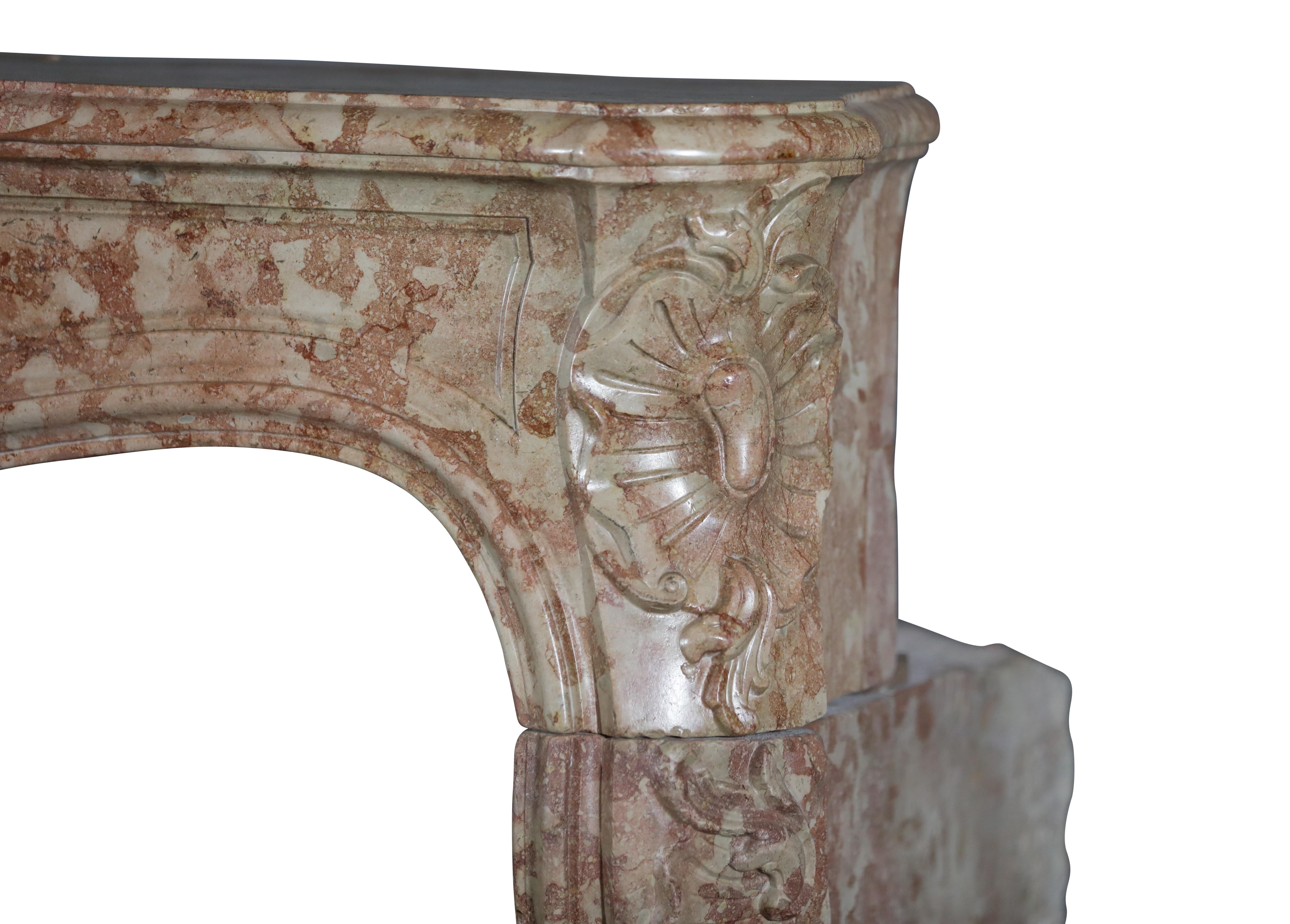 18th Century French Regency Period Rose De Bourgogne Chimney Piece - Luxury Chic For Sale 15