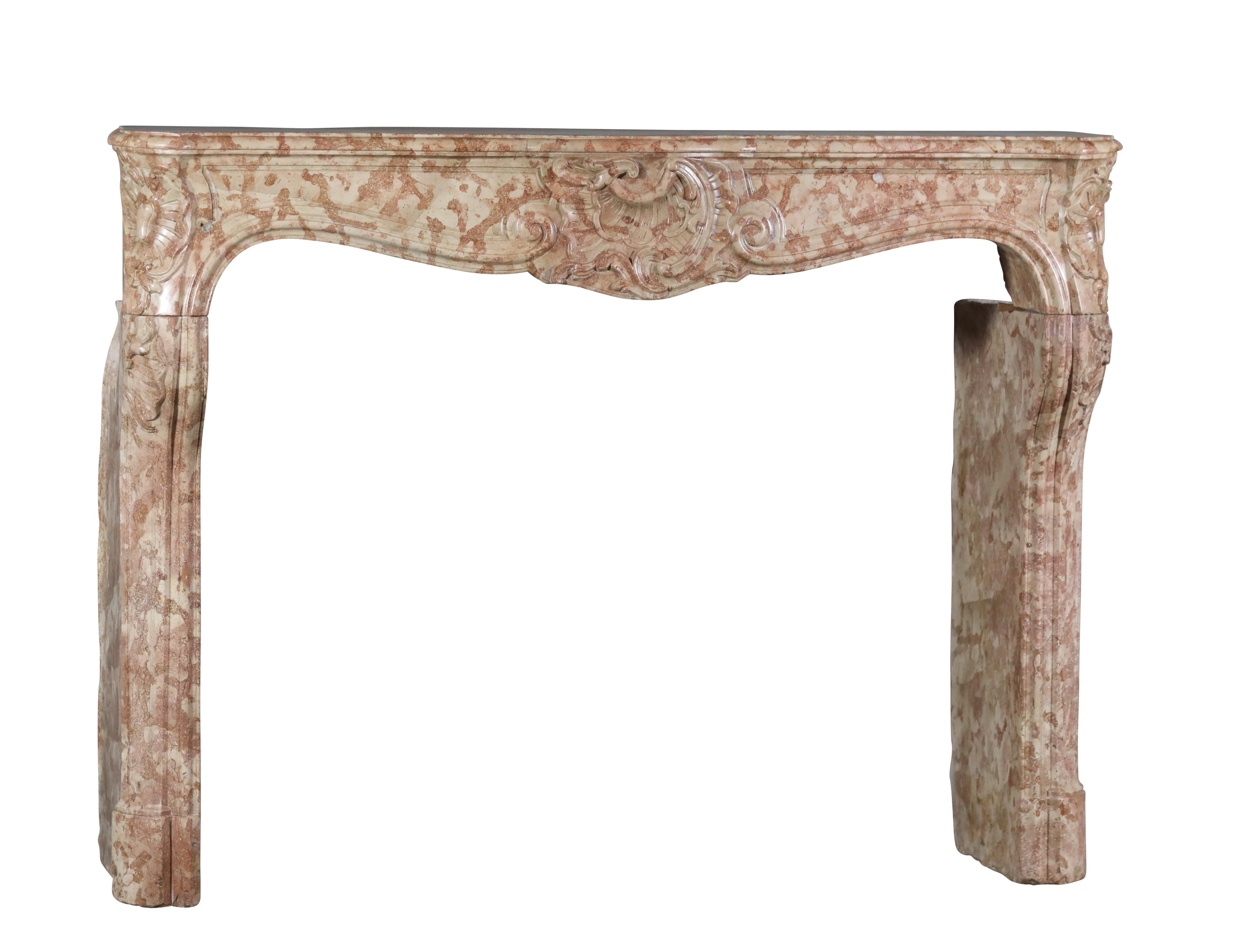18th Century French Regency Period Rose De Bourgogne Chimney Piece - Luxury Chic For Sale 2