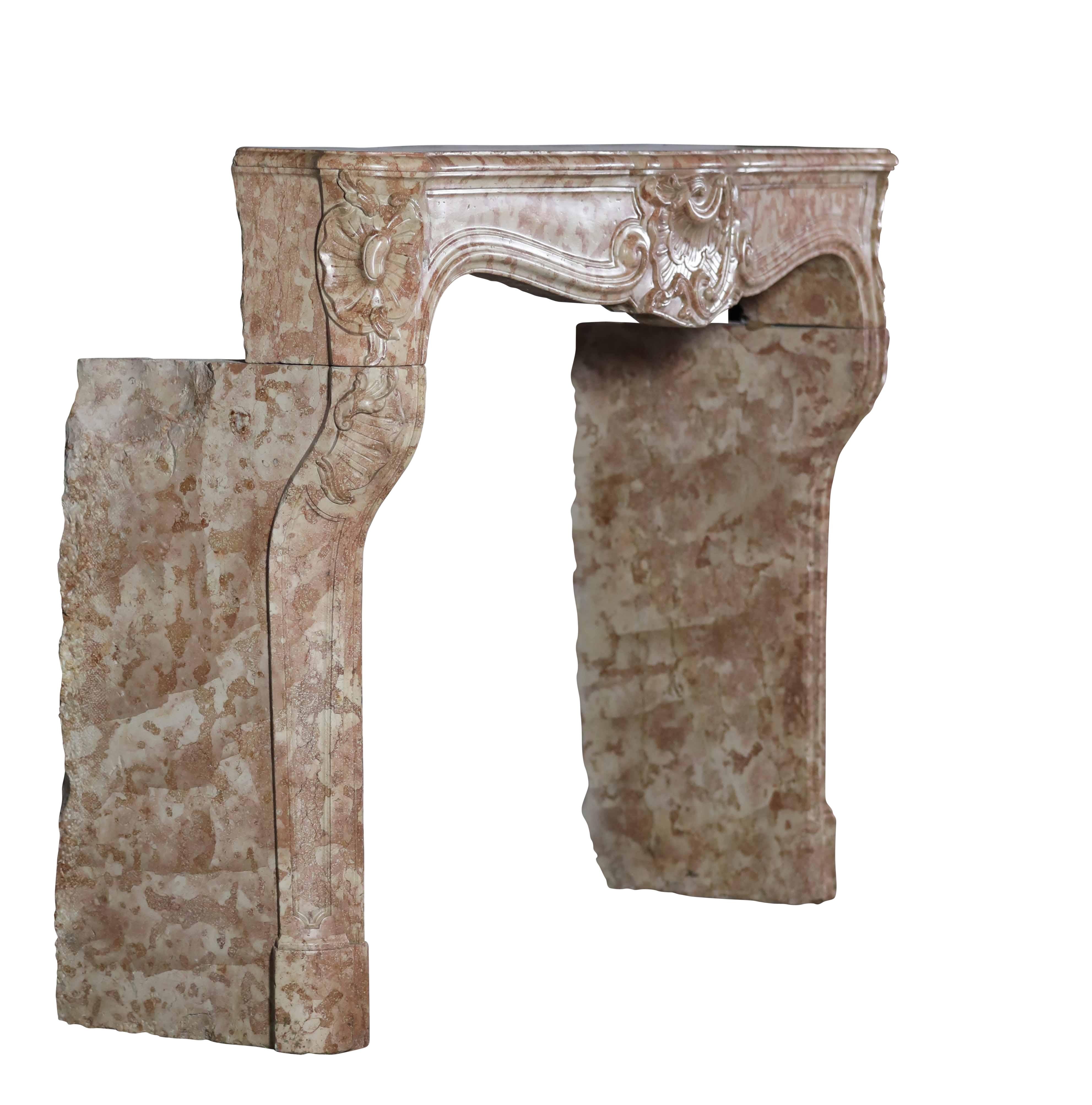 18th Century French Regency Period Rose De Bourgogne Chimney Piece - Luxury Chic For Sale 4
