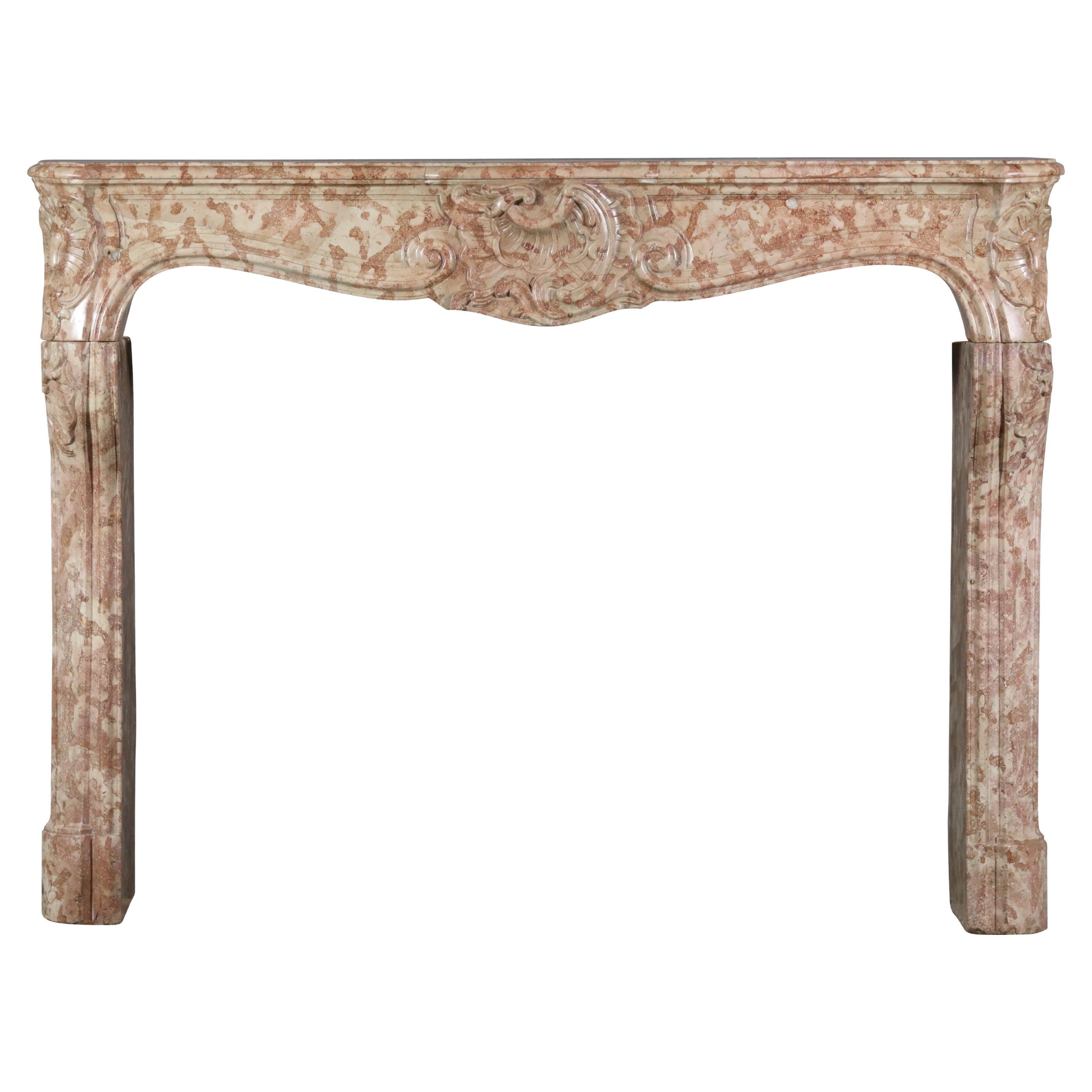 18th Century French Regency Period Rose De Bourgogne Chimney Piece - Luxury Chic For Sale