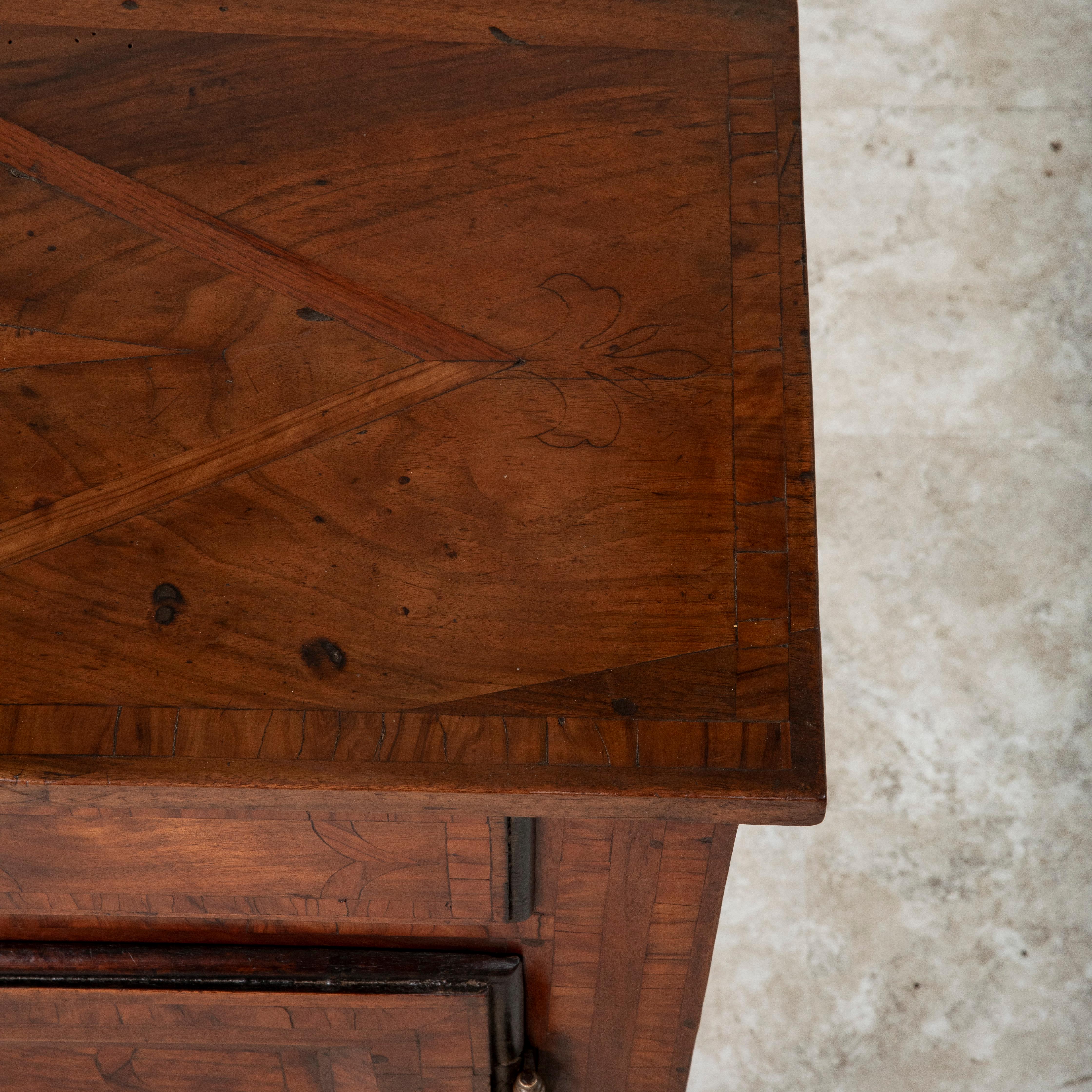 18th Century French Regency Period Walnut and Rosewood Marquetry Cabinet 3