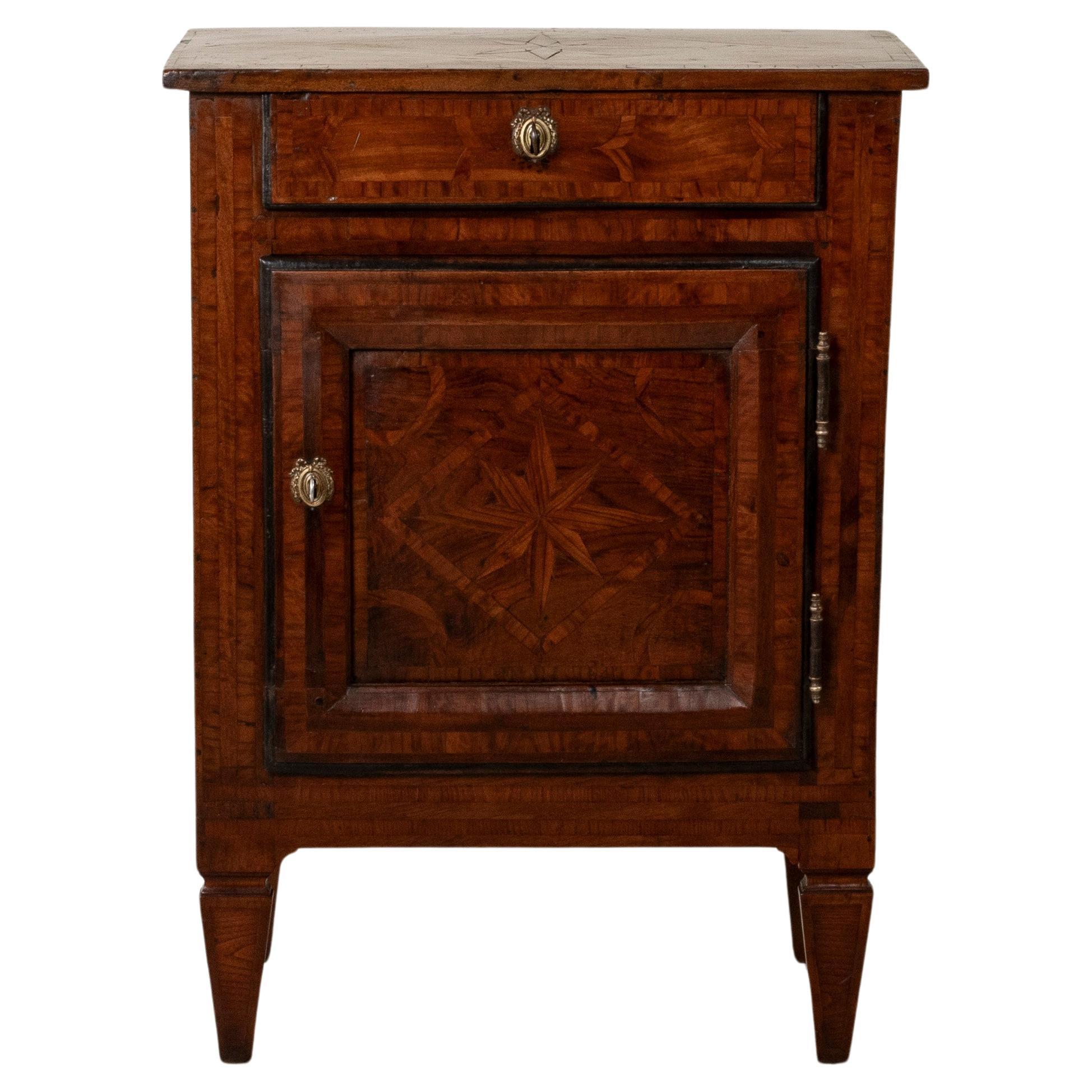 18th Century French Regency Period Walnut and Rosewood Marquetry Cabinet