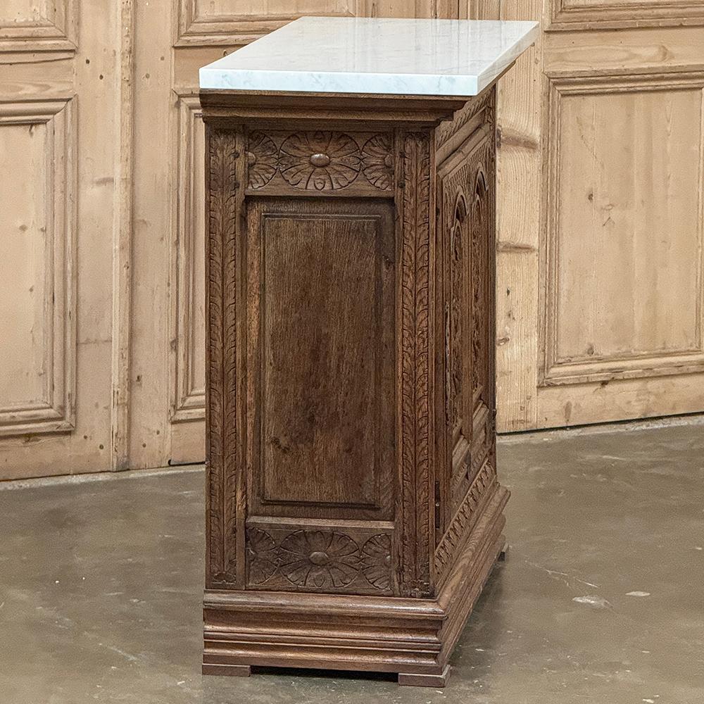 Gabinete renacentista francés del siglo XVIII con mármol de Carrara en venta 5