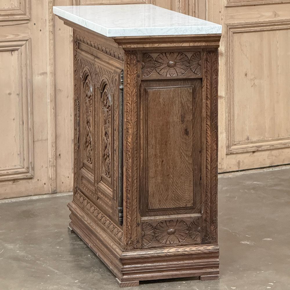 Gabinete renacentista francés del siglo XVIII con mármol de Carrara en venta 6