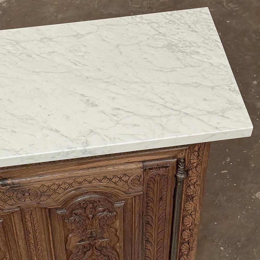 Gabinete renacentista francés del siglo XVIII con mármol de Carrara en venta 12