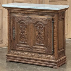 18th Century French Renaissance Cabinet with Carrara Marble