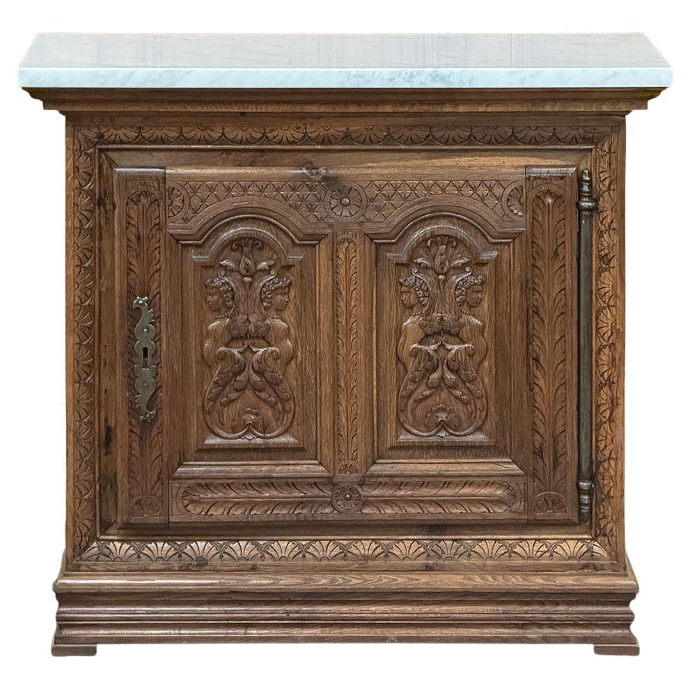 18th Century French Renaissance Cabinet with Carrara Marble