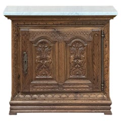 18th Century French Renaissance Cabinet with Carrara Marble