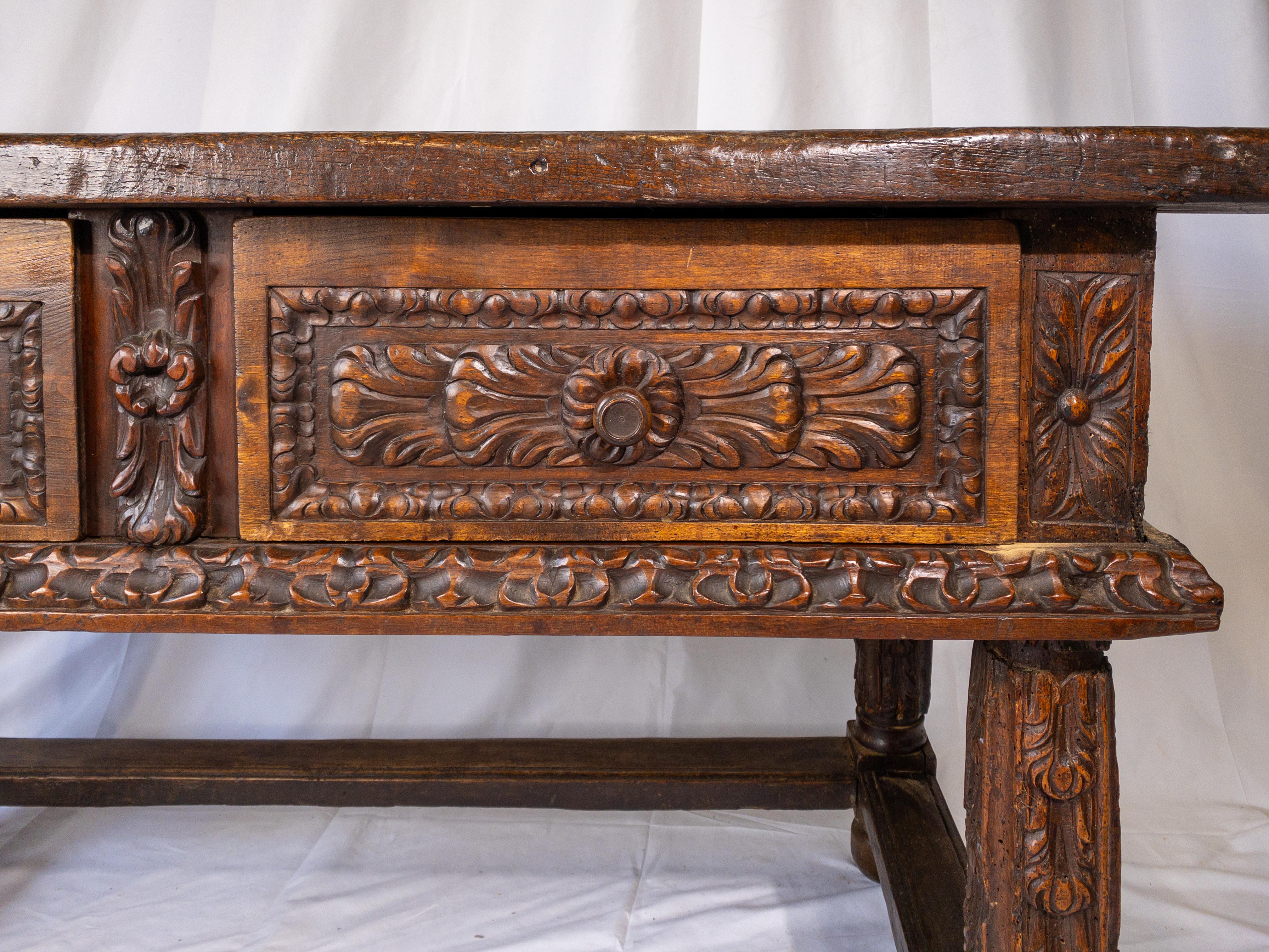 Wood 18th Century French Renaissance Console Table For Sale