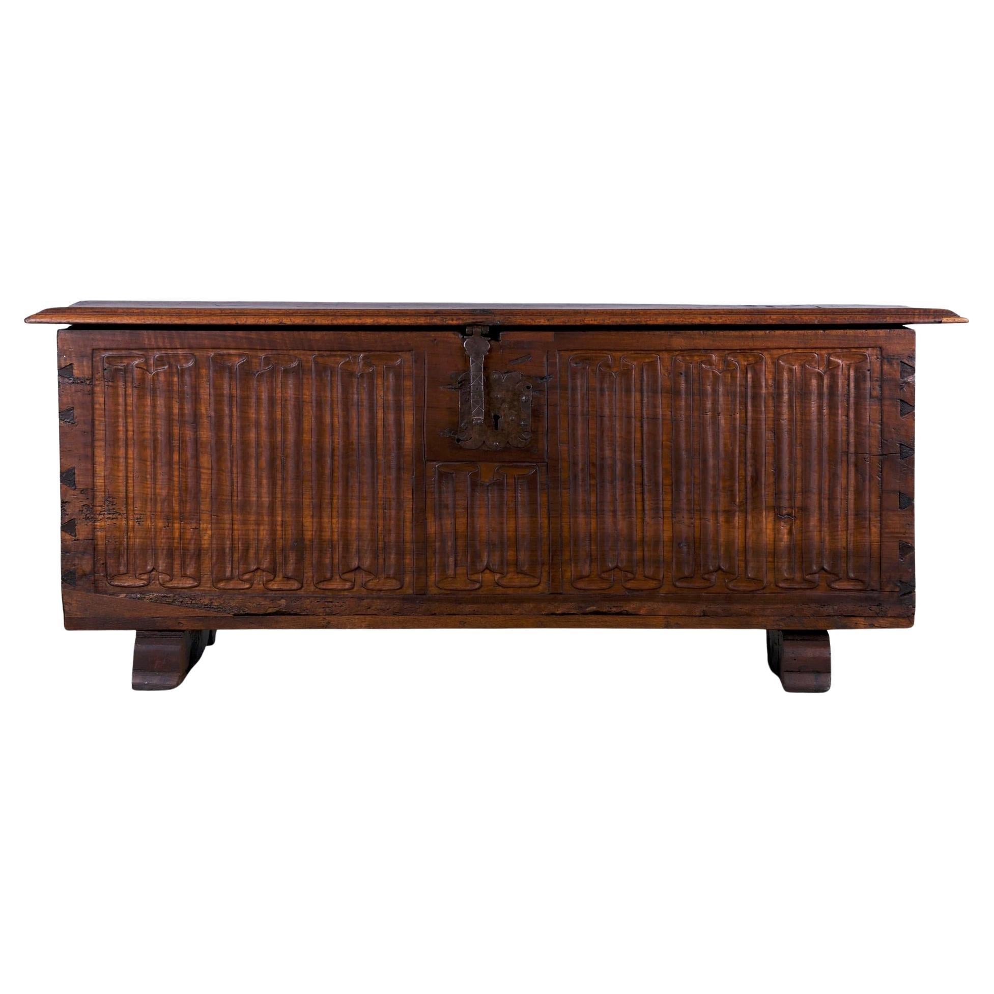 18th Century French Renaissance Style Carved Walnut Blanket Chest