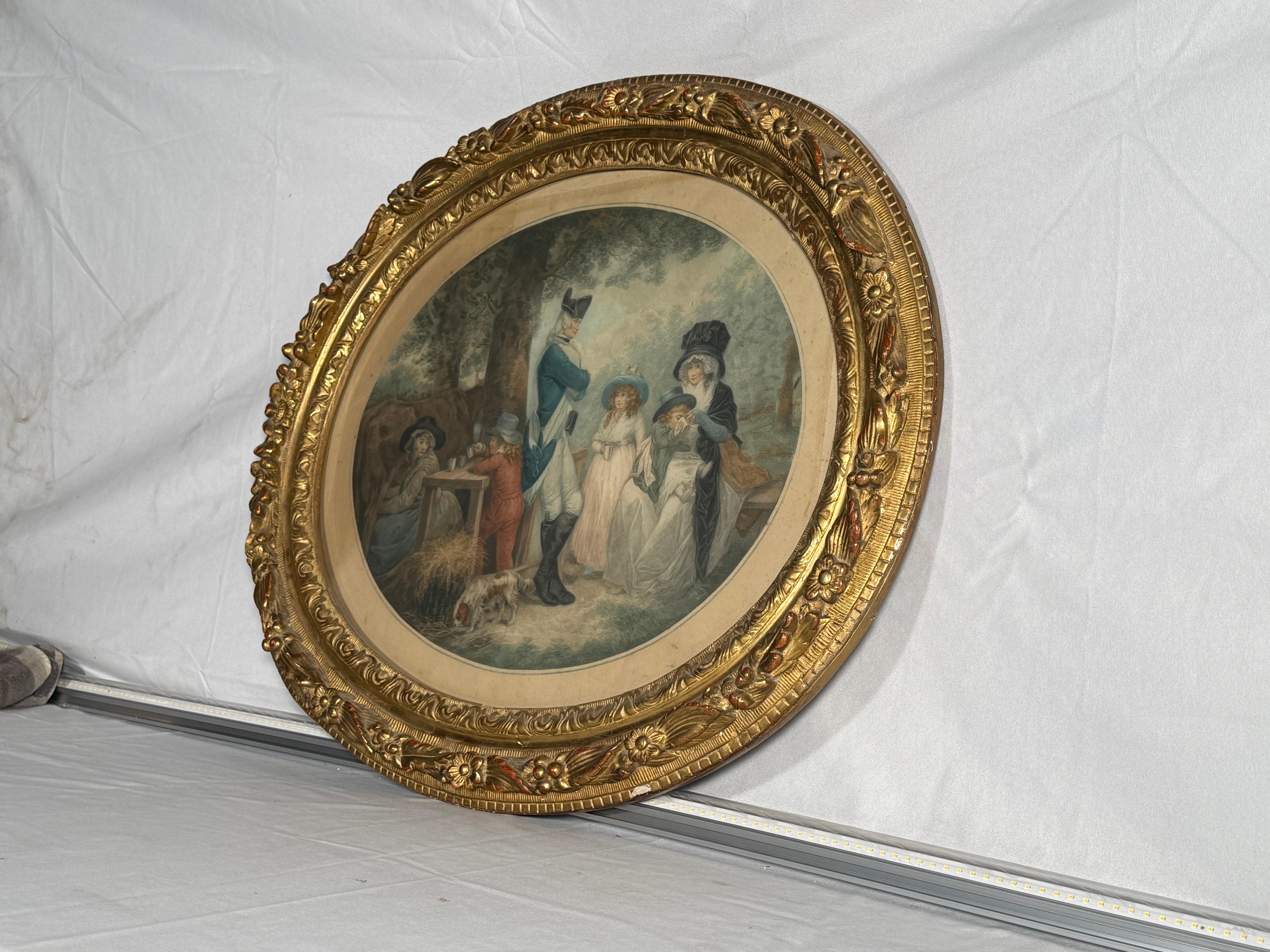 Neoclassical 18th Century French Revolutionary Hand Colored Engraving For Sale