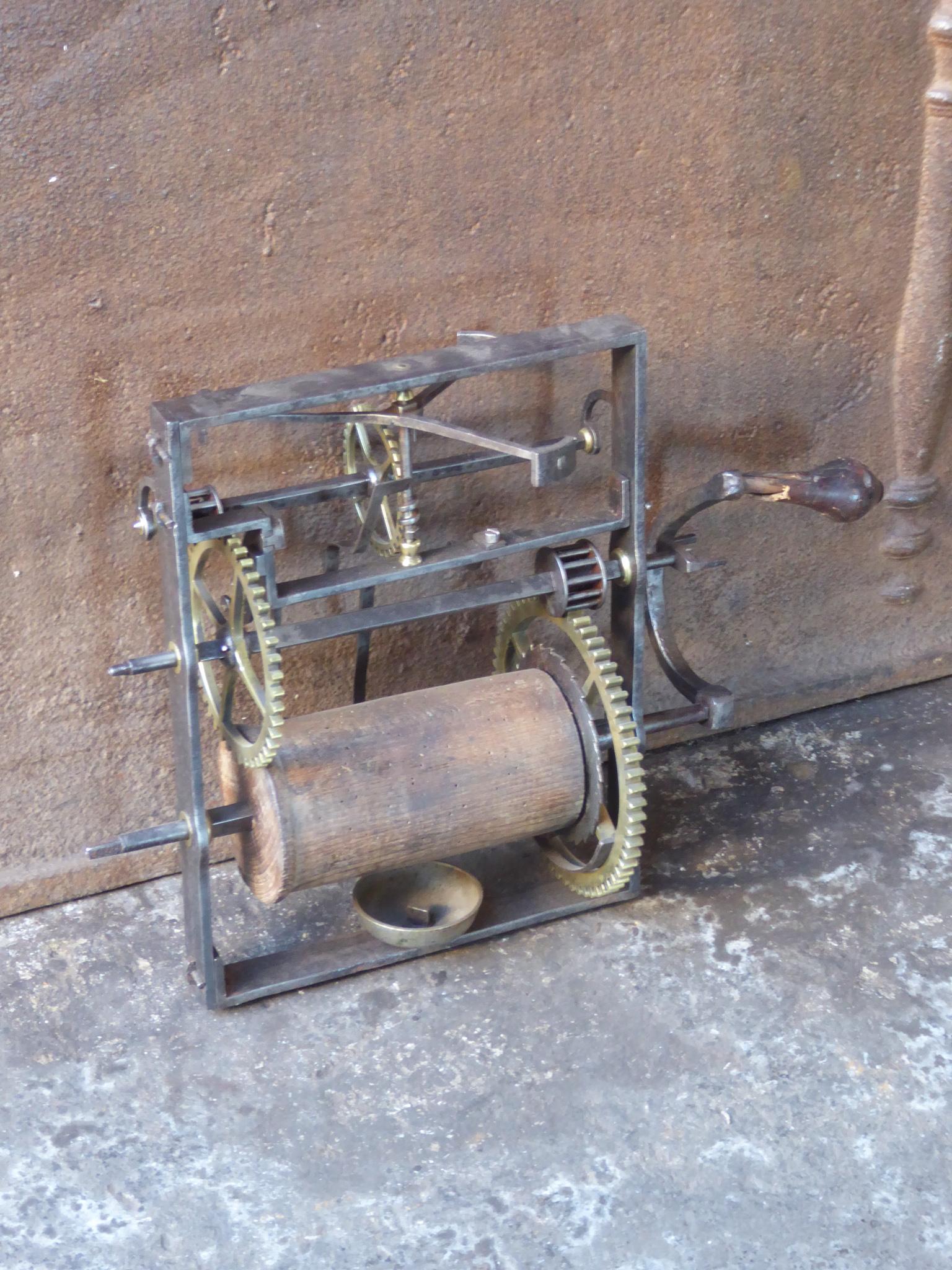 Brass 18th Century French Weight-Driven Roasting Spit Jack