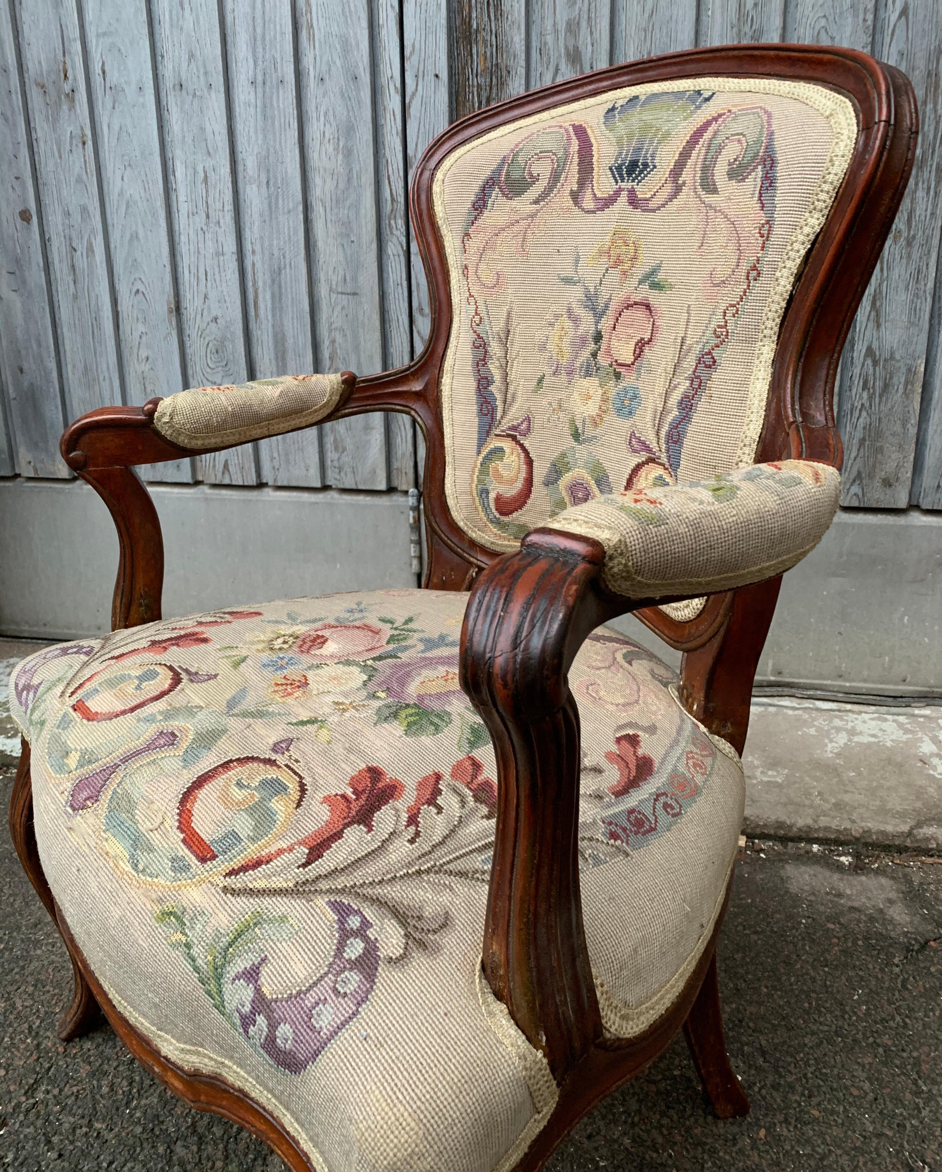 18th Century French Rococo Armchair For Sale 4