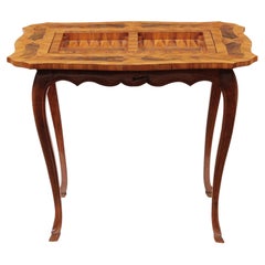 Table de jeu/console rococo française du 18ème siècle avec plateau réversible