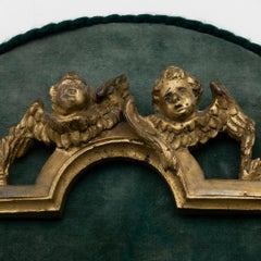 18th Century French Rococo Gilded Bronze Frame Mounted on Green Velvet