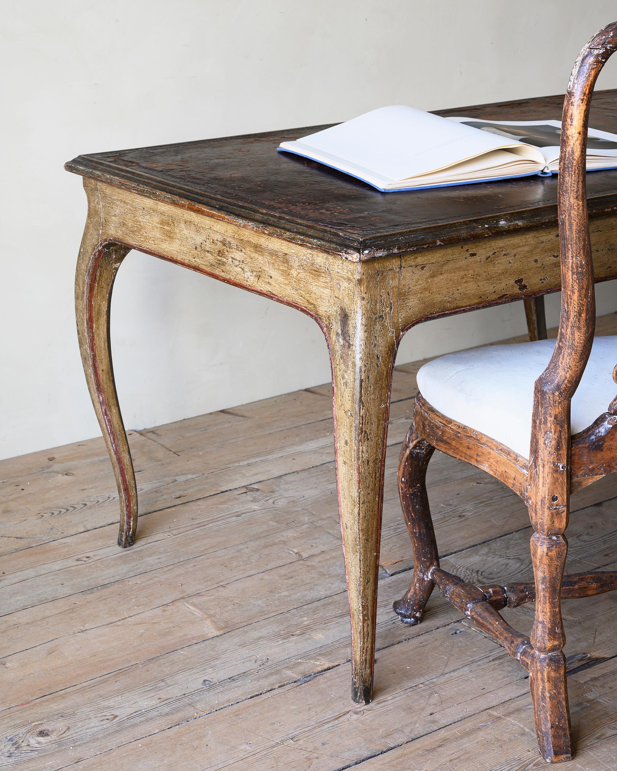 Wood 18th Century French Rococo Library Table For Sale