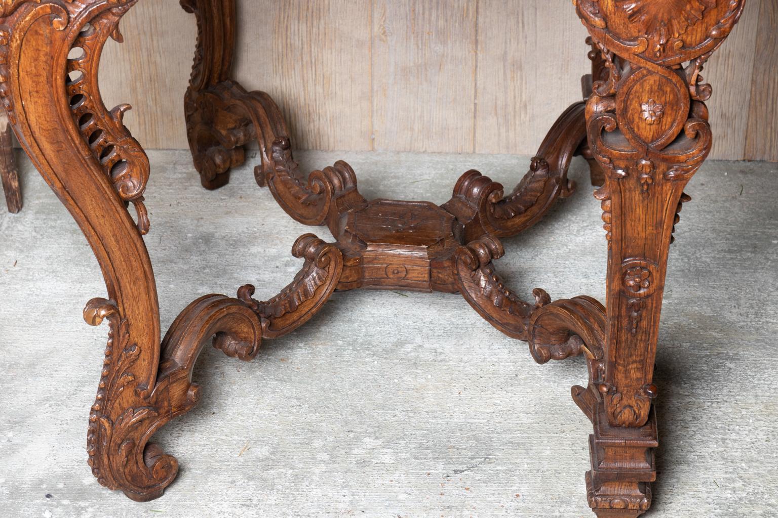 18th Century French Rococo Marble Top Console Table For Sale 10