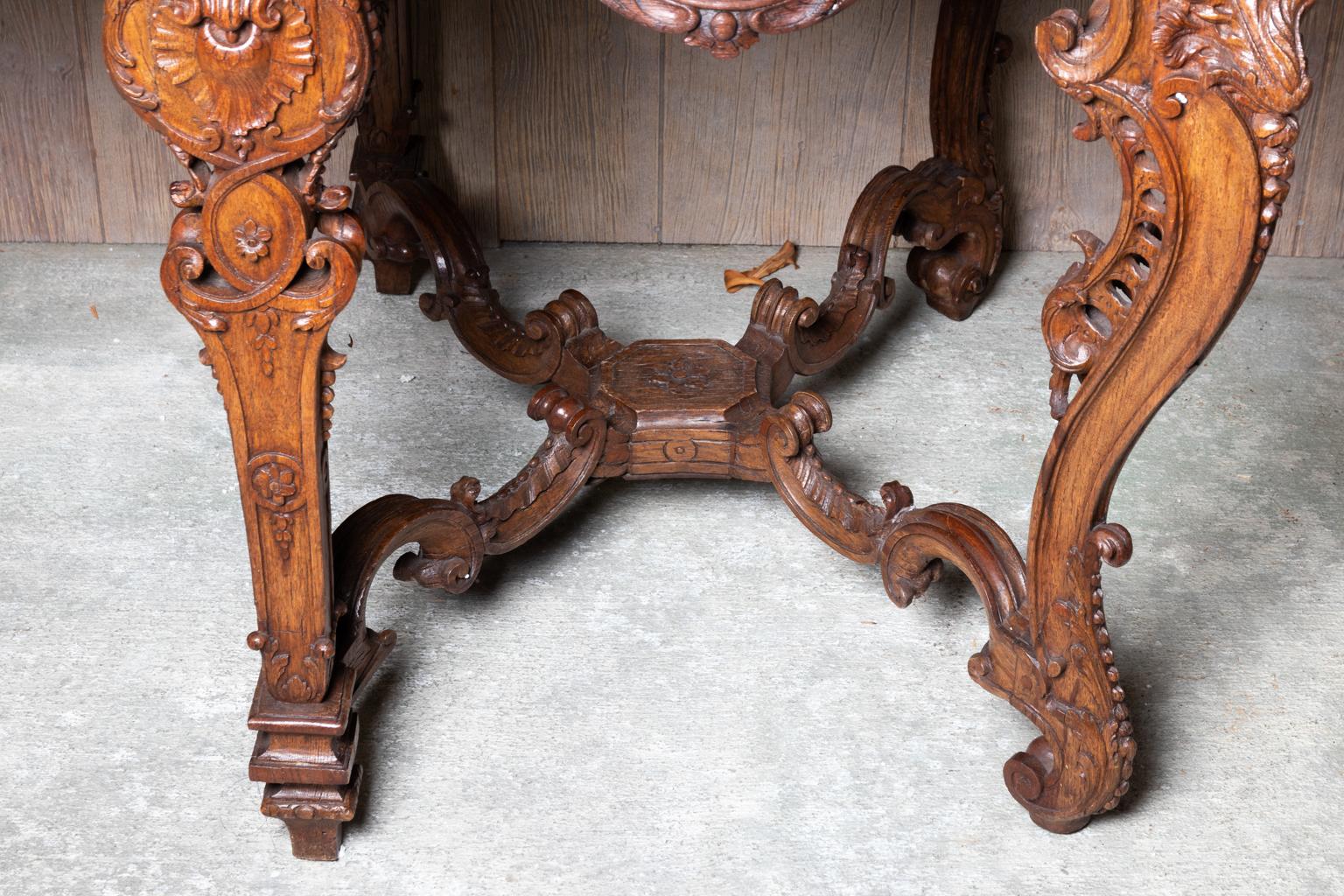 18th Century French Rococo Marble Top Console Table For Sale 11
